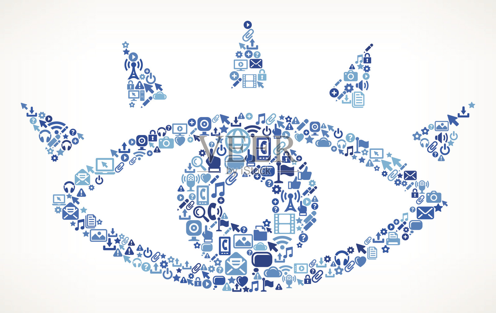 人眼对矢量技术模式的背景插画图片素材