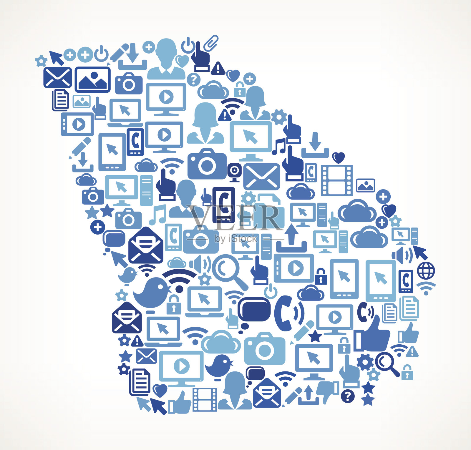 乔治亚州矢量技术模式背景插画图片素材