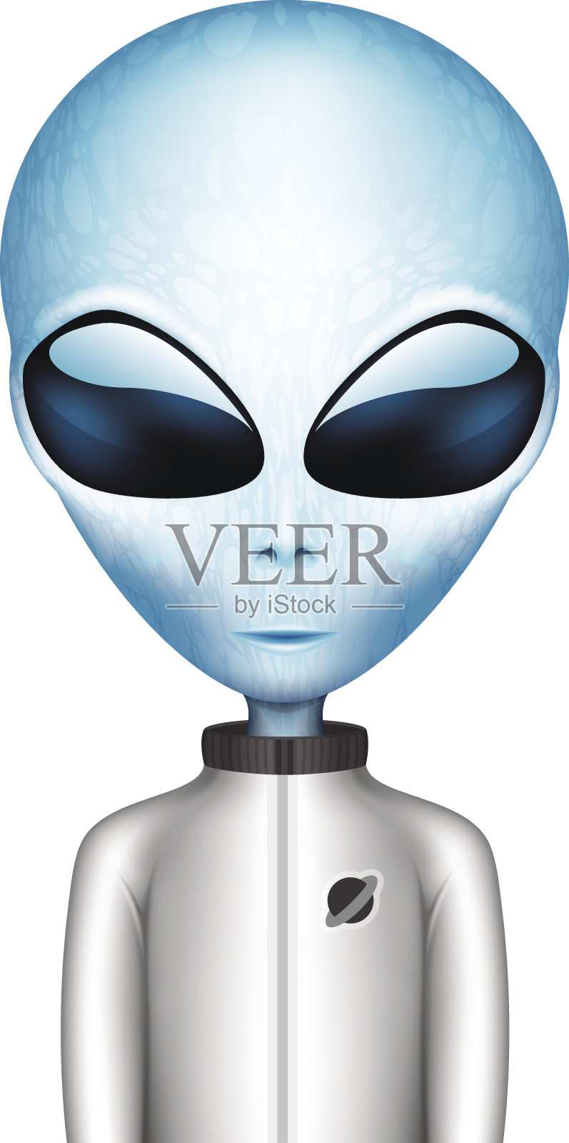 穿着太空服的外星人卡通形象设计元素图片