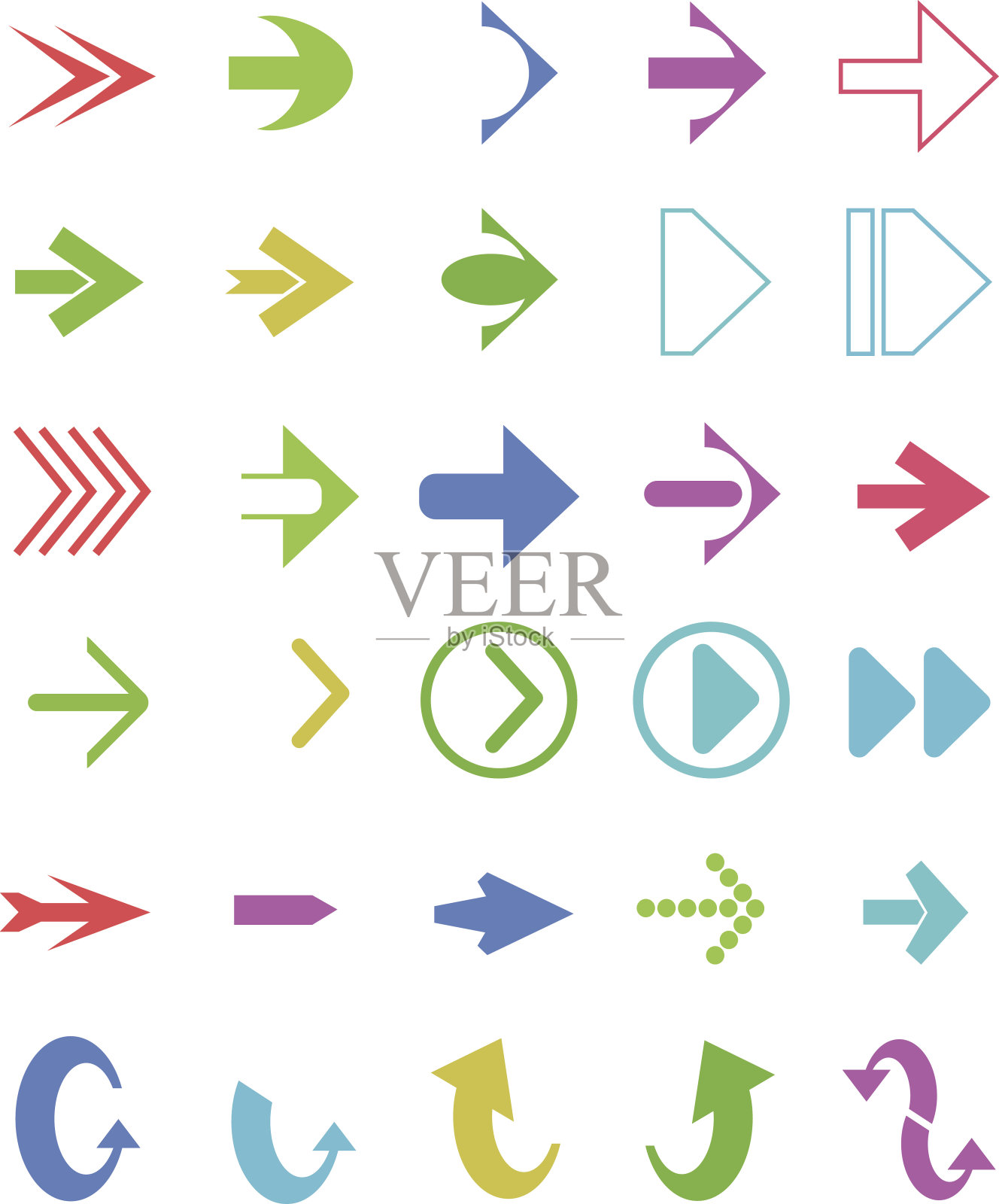 色彩斑斓的箭头设计元素图片