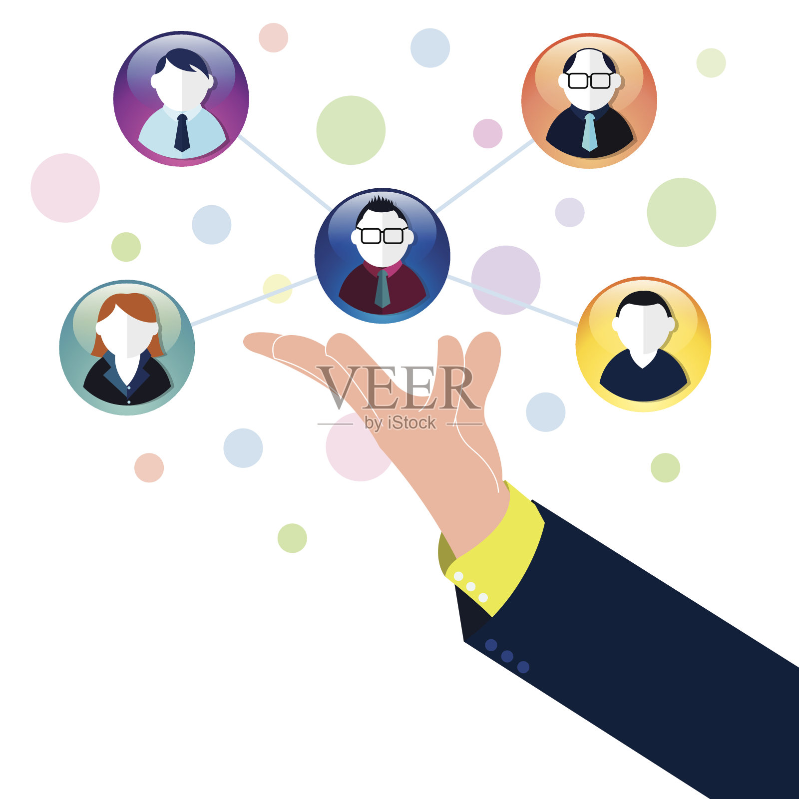 企业团队合作的概念插画图片素材