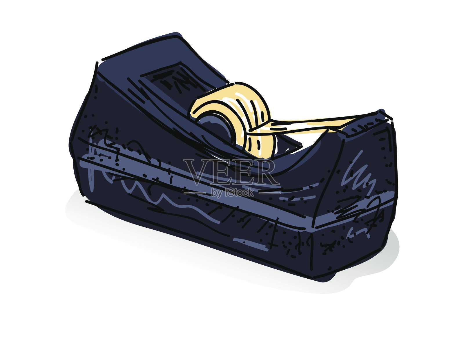 手绘胶带机设计元素图片