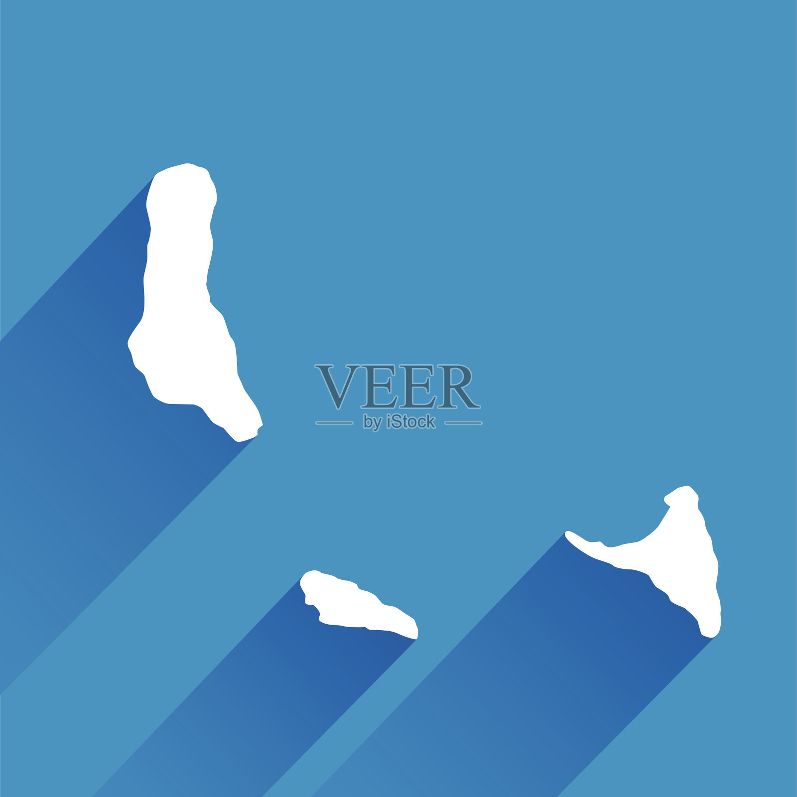 蓝色科摩罗群岛地图图标插画图片素材