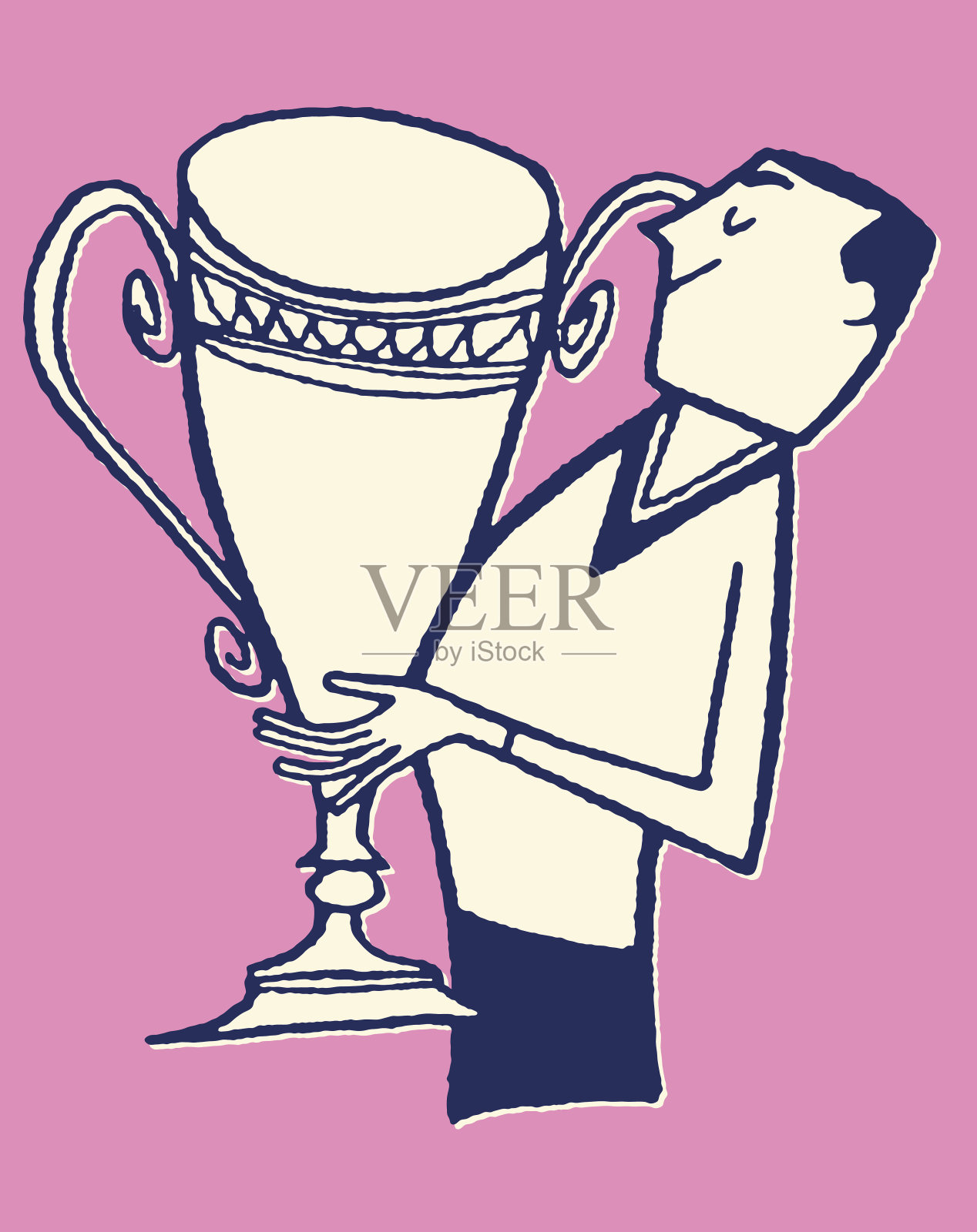 微笑男人手捧奖杯设计元素图片