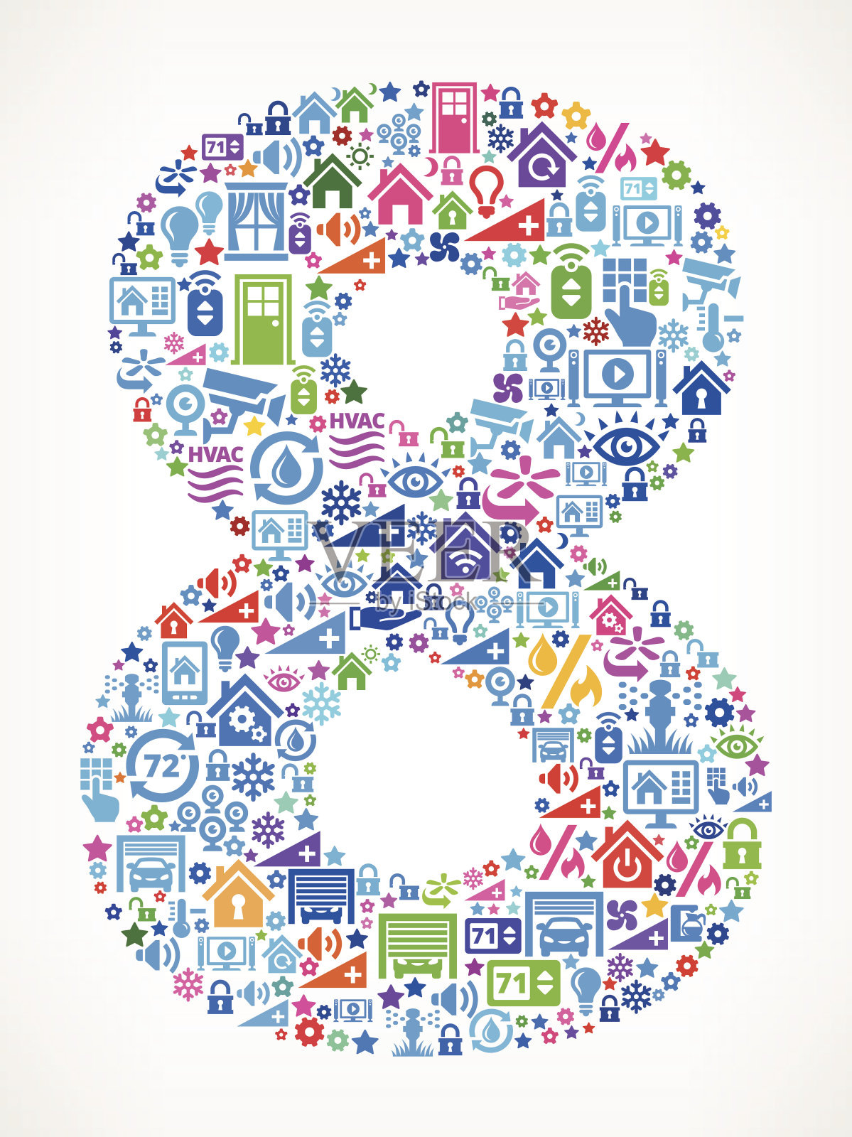 第八，家庭自动化和安全矢量背景插画图片素材