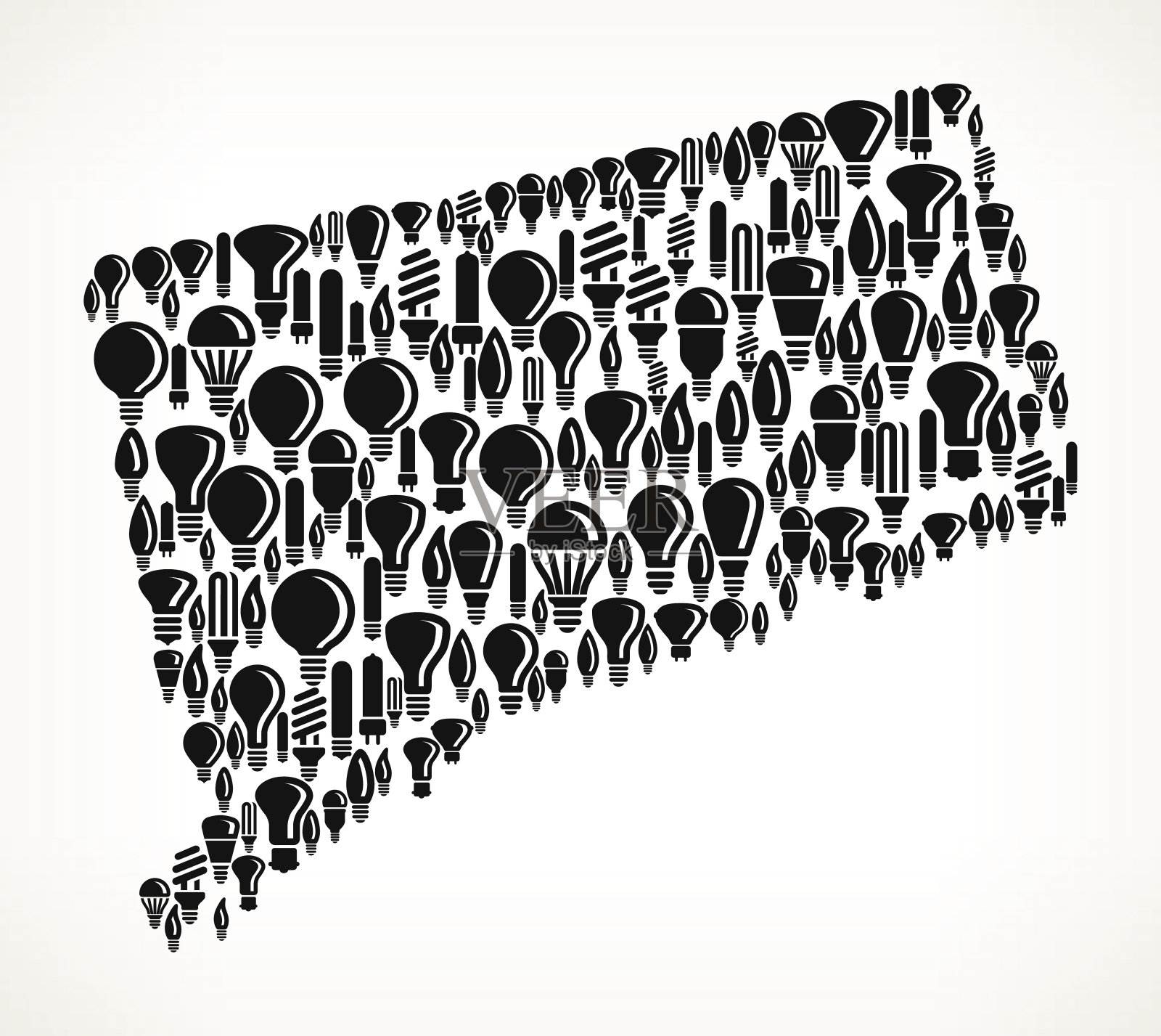 康涅狄格州在矢量灯泡图案背景插画图片素材