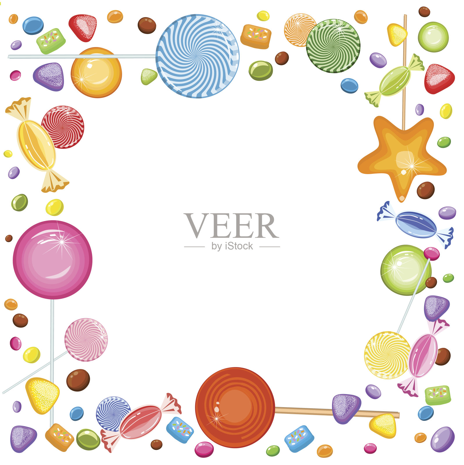 糖果框架插画图片素材