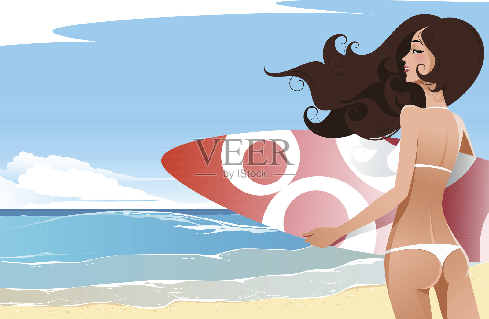 冲浪插画图片素材