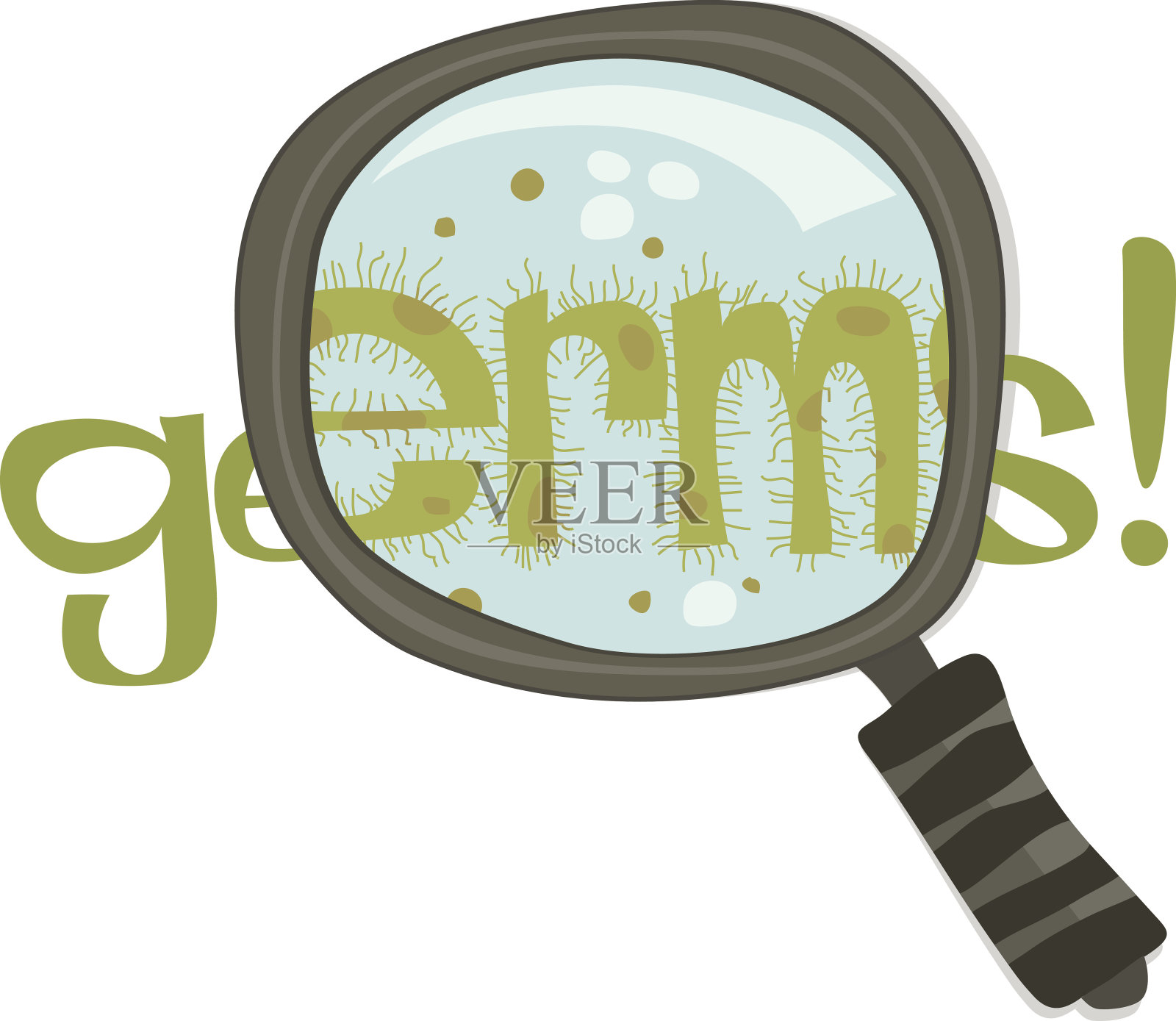 细菌放大镜插画图片素材