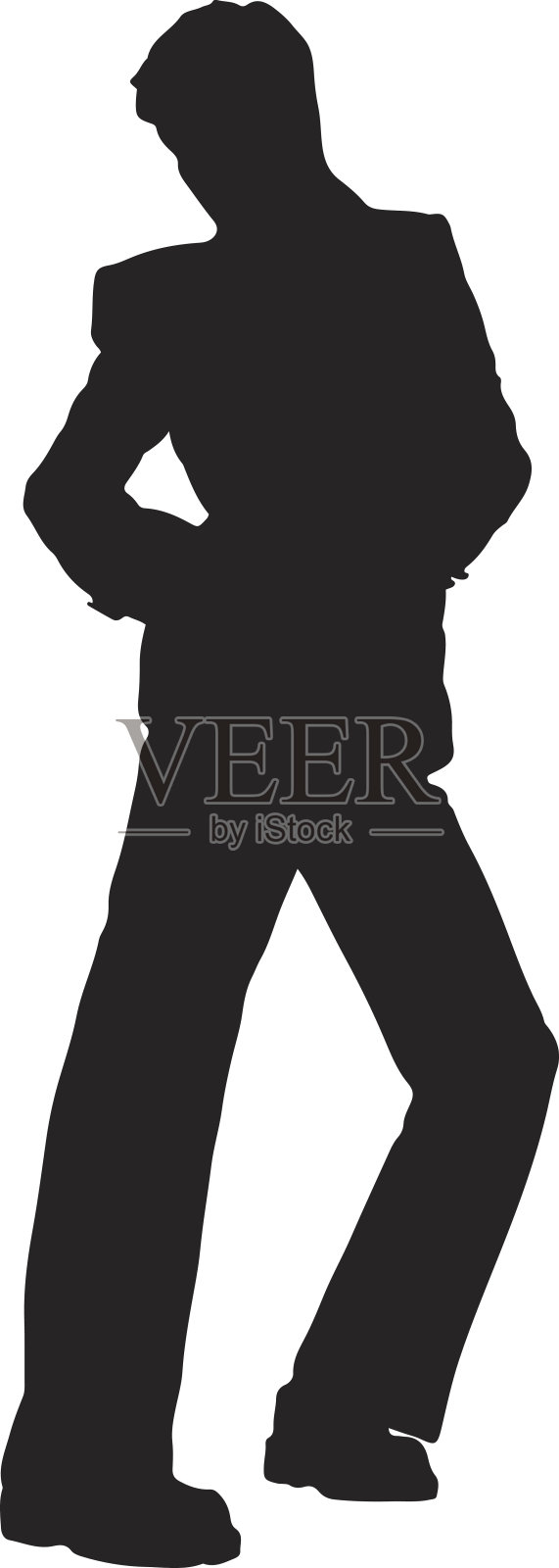 迪斯科男舞者剪影设计元素图片