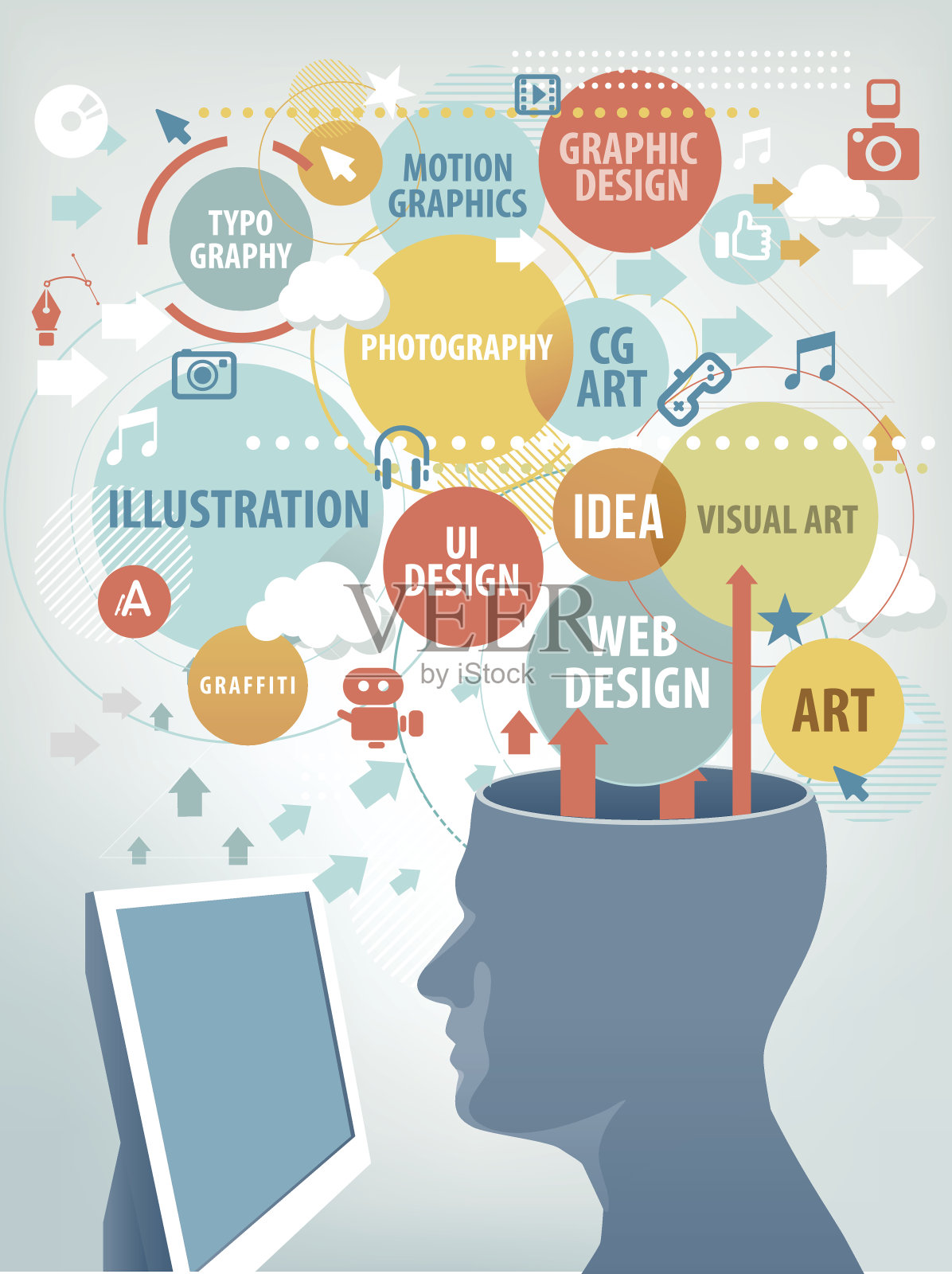 设计师头脑插画图片素材