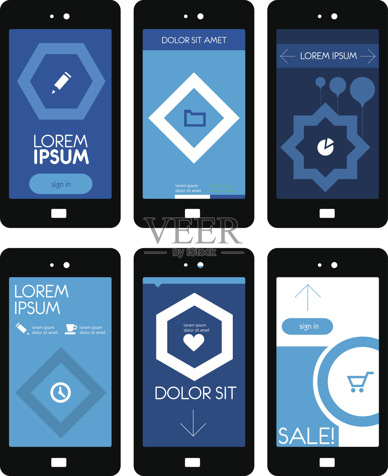 平的应用程序模板插画图片素材