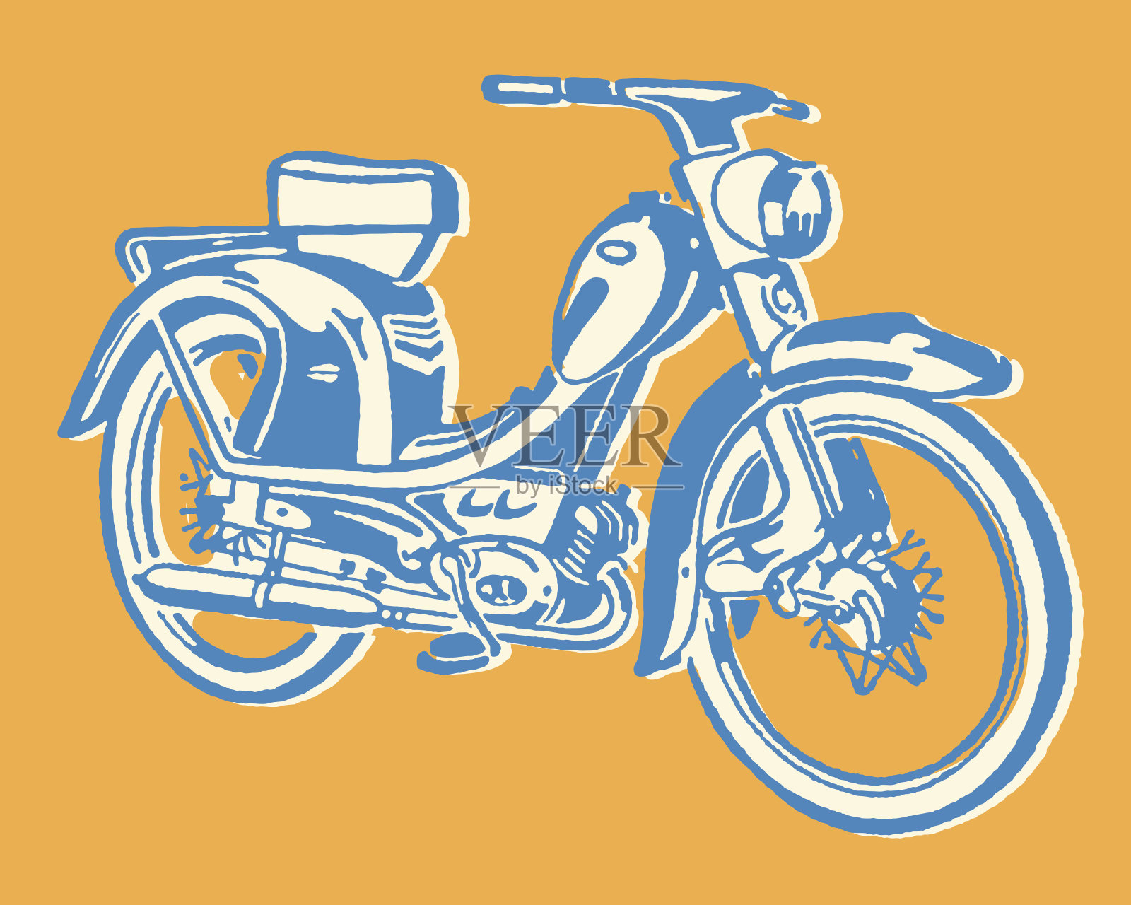 机动脚踏两用车插画图片素材