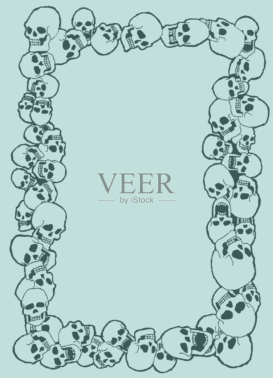 头骨做成的框架或边框插画图片素材