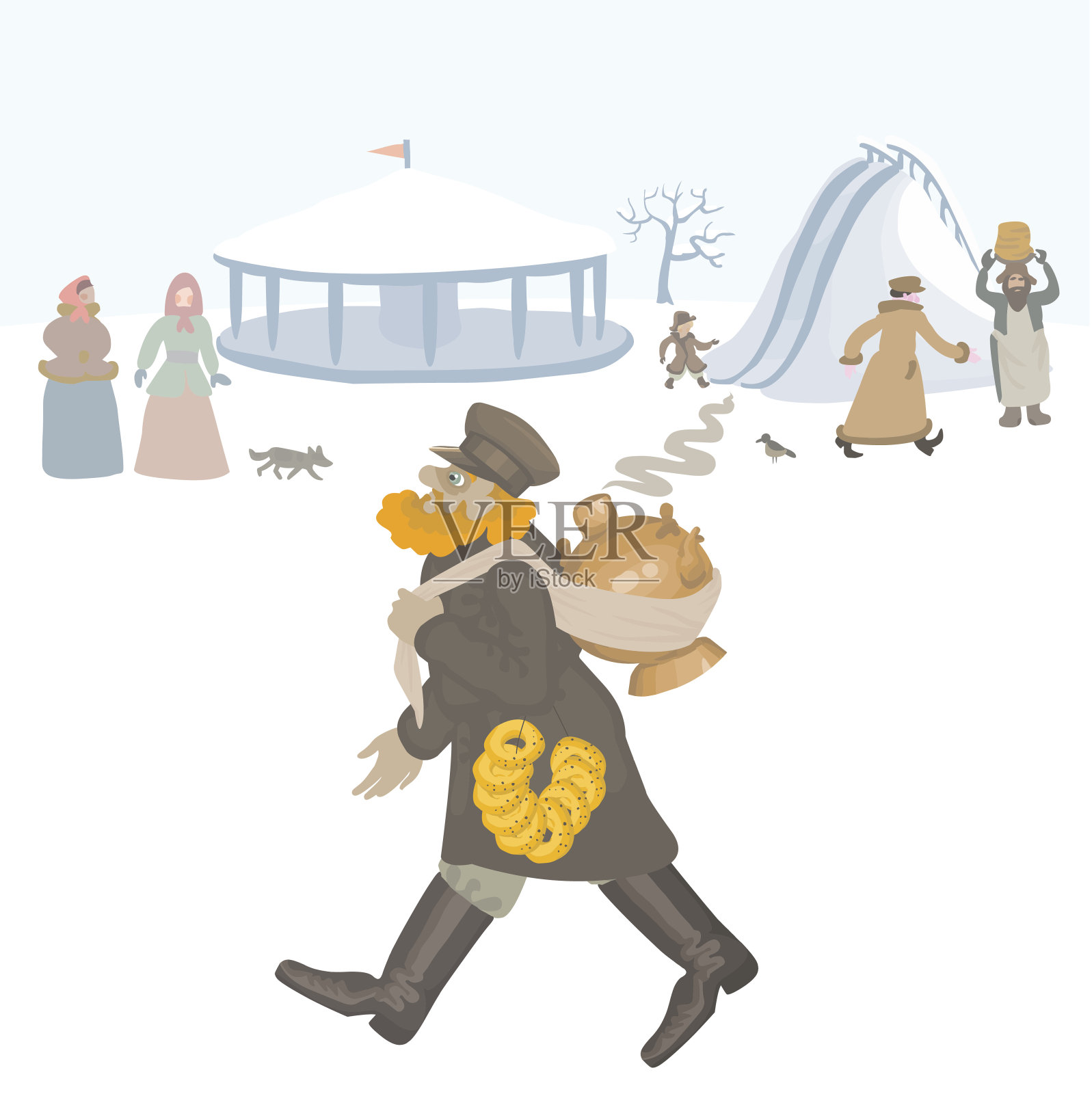 俄罗斯的冬天插画图片素材