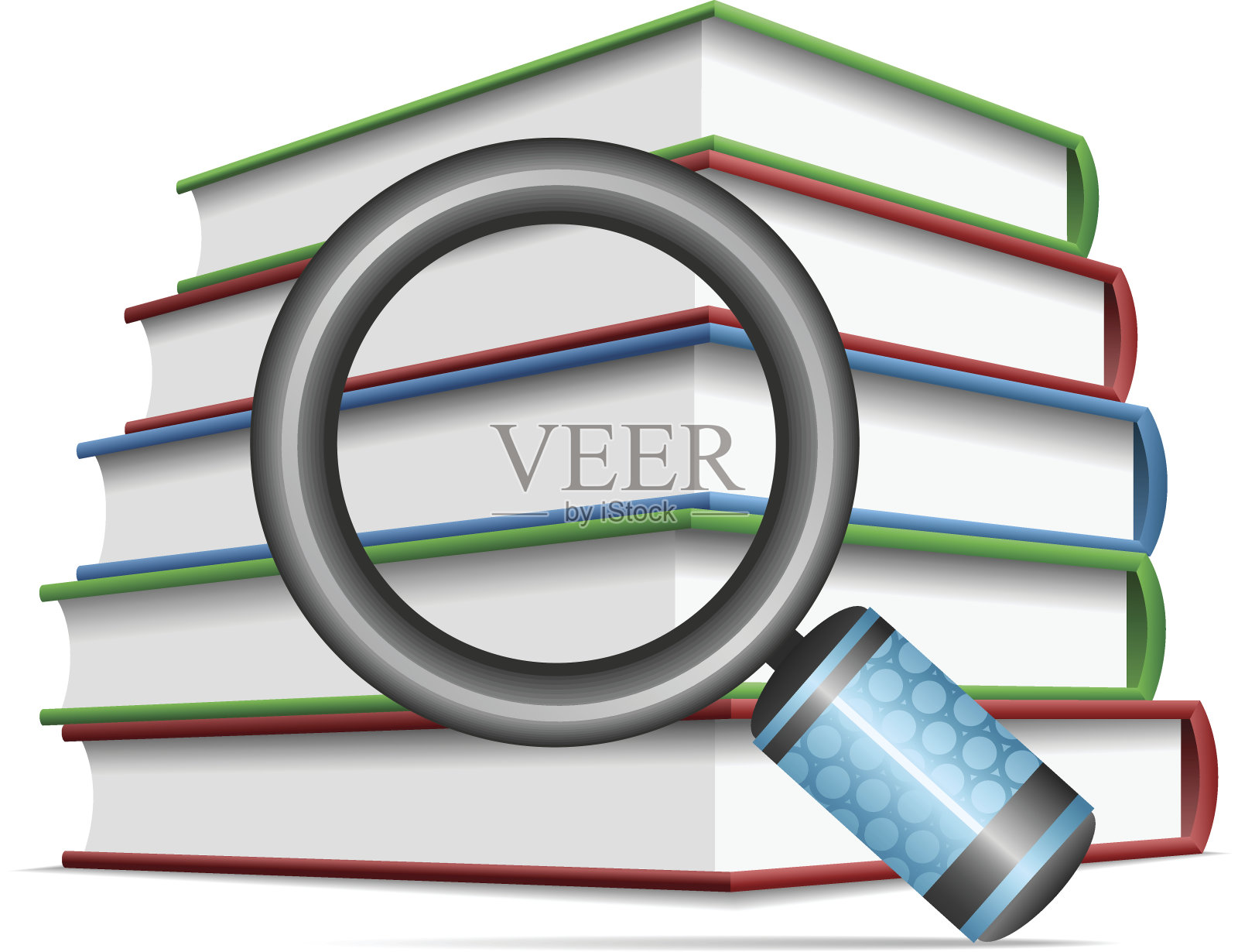 放大镜上的书插画图片素材