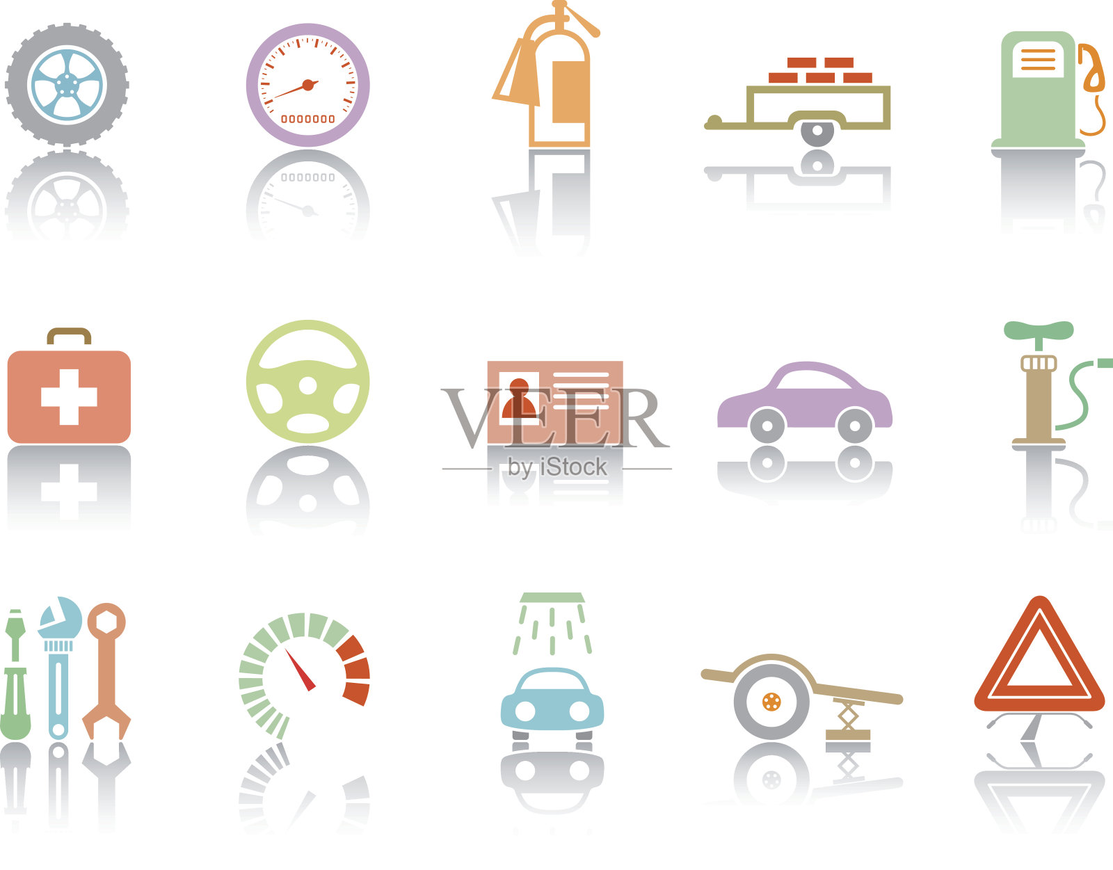 简单的颜色-车辆设备图标素材