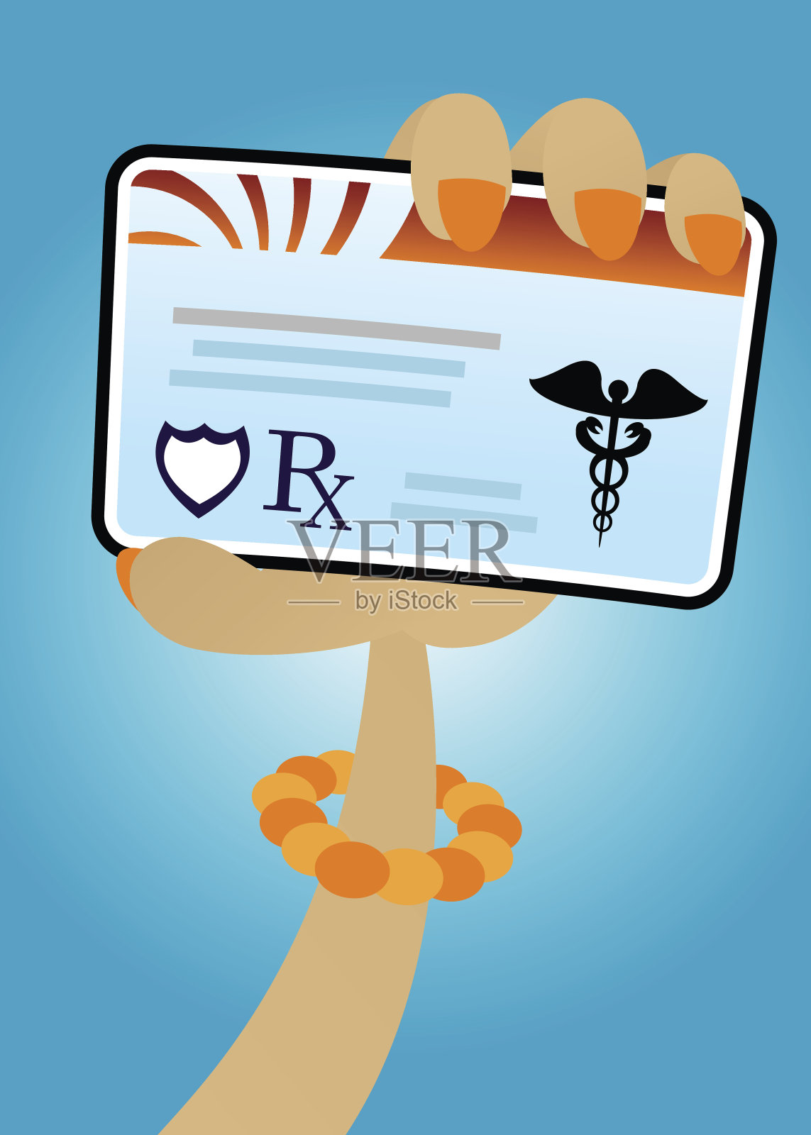 持有保险卡3插画图片素材