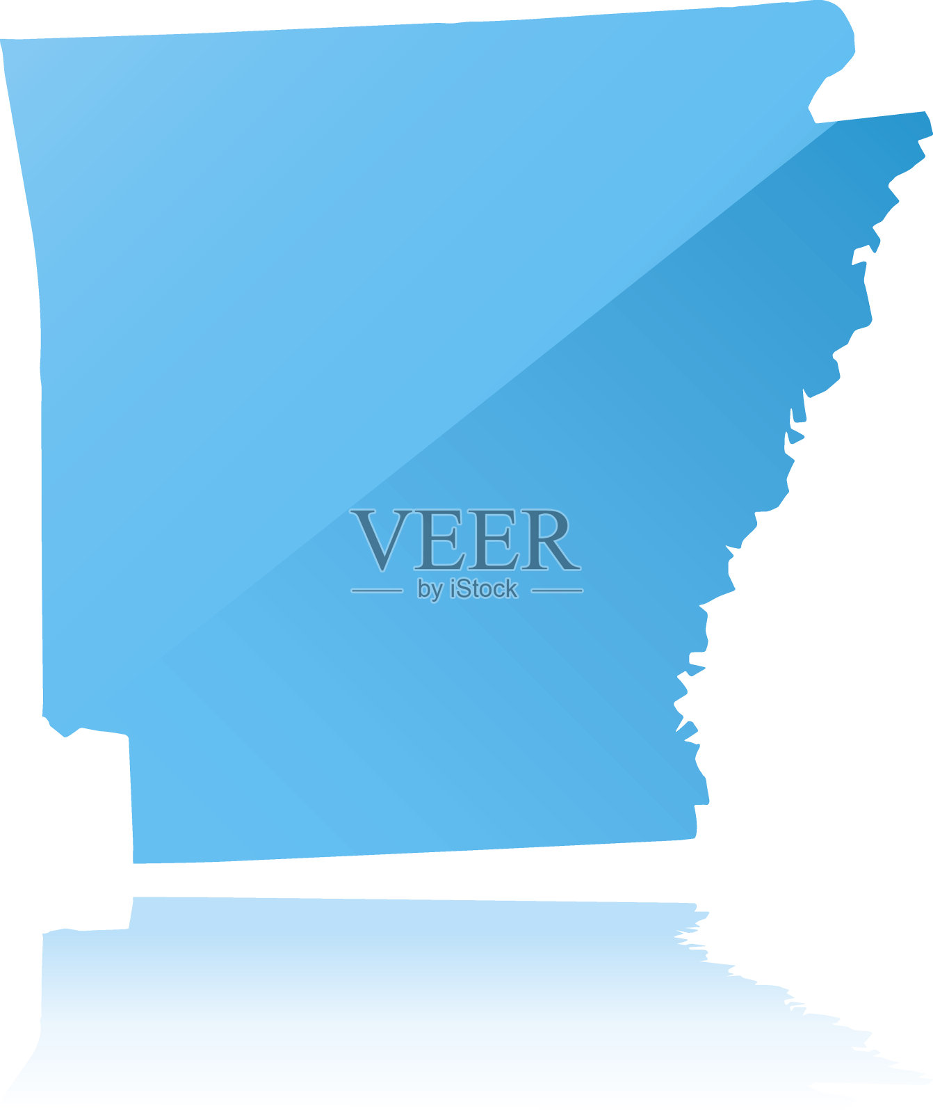 阿肯色州的详细地图插画图片素材