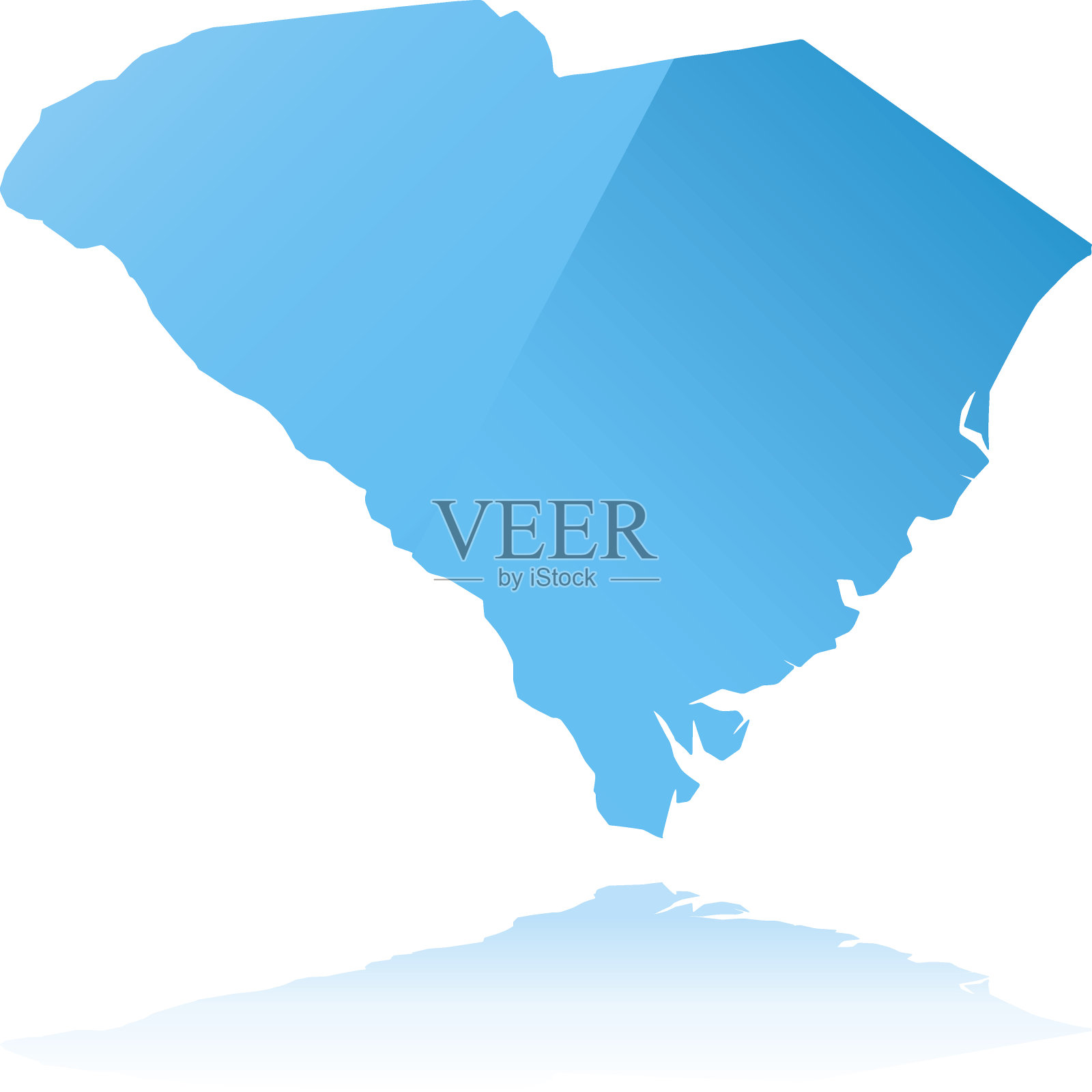 南卡罗来纳州的详细地图插画图片素材