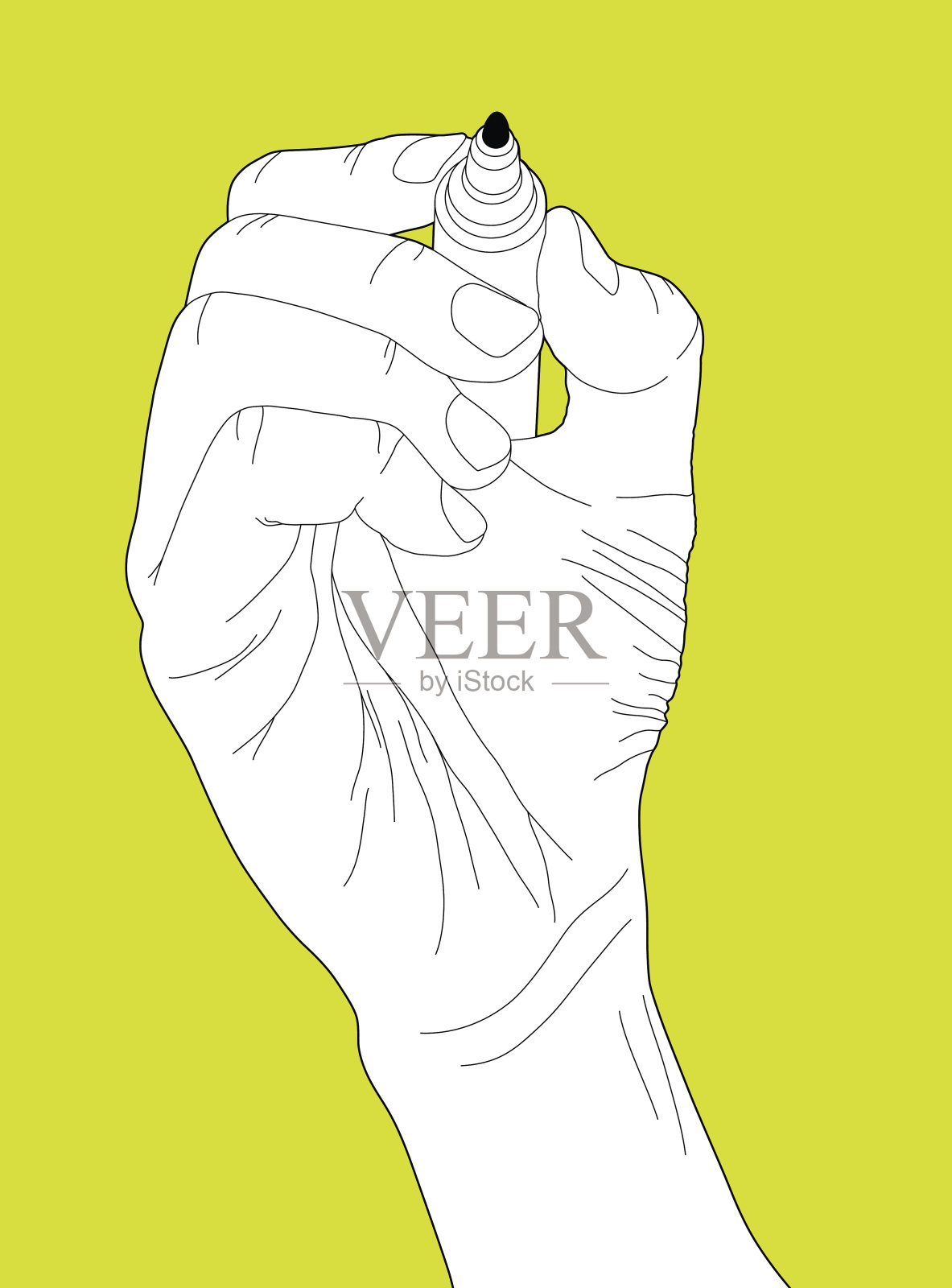 用毛毡笔写字插画图片素材