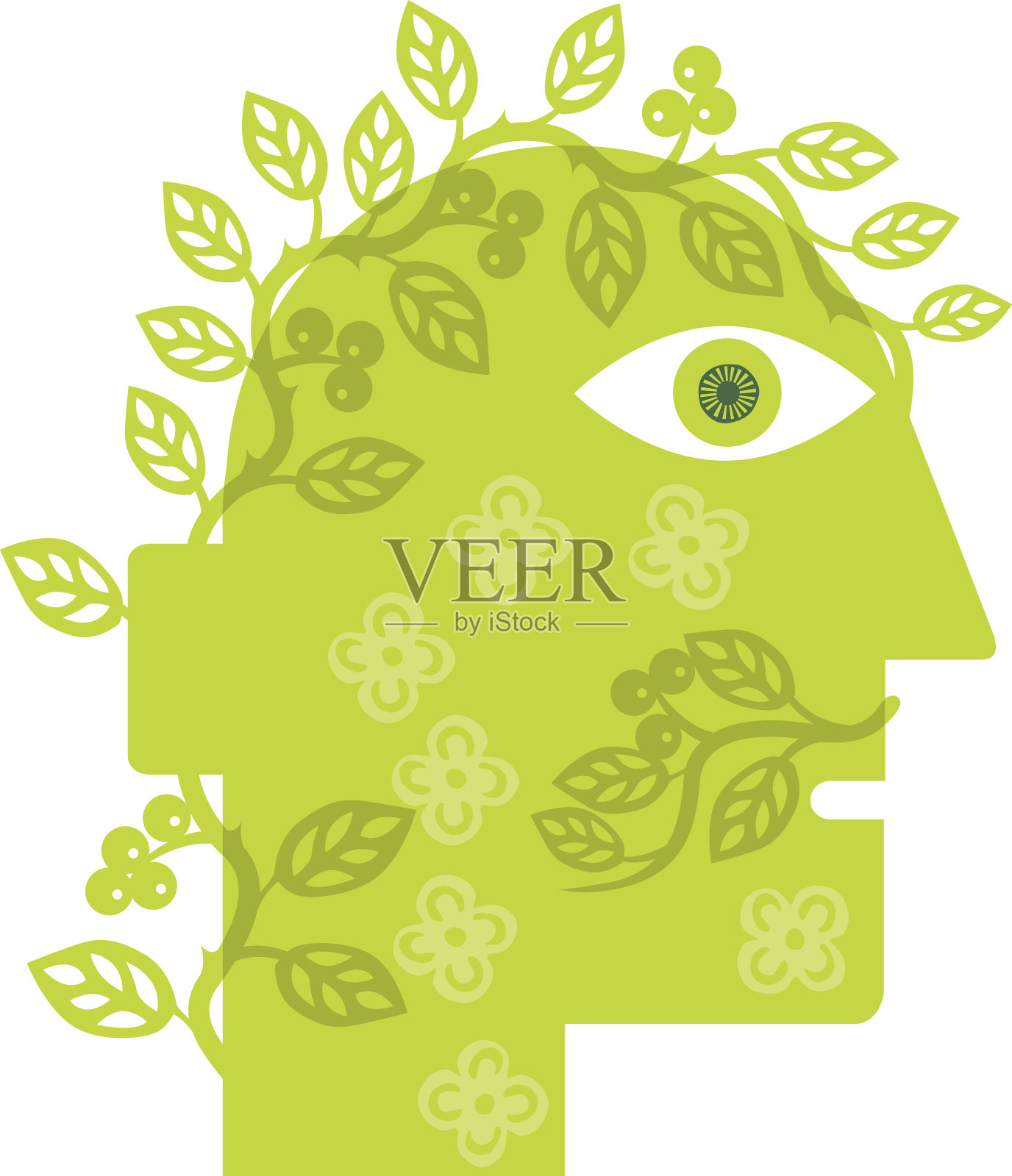 绿人插画图片素材