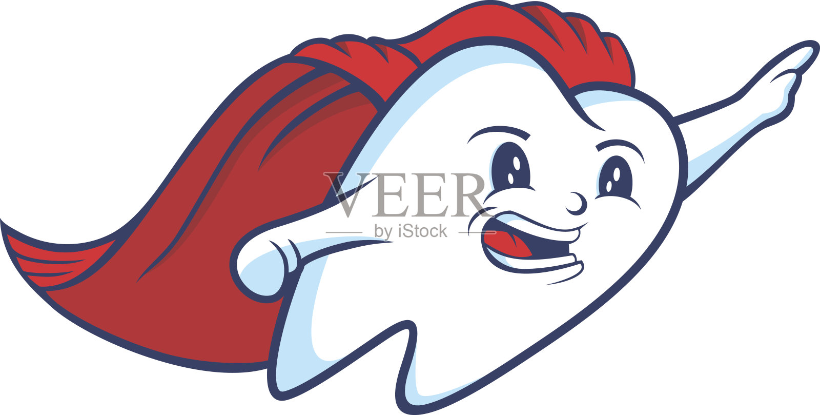 超级牙插画图片素材