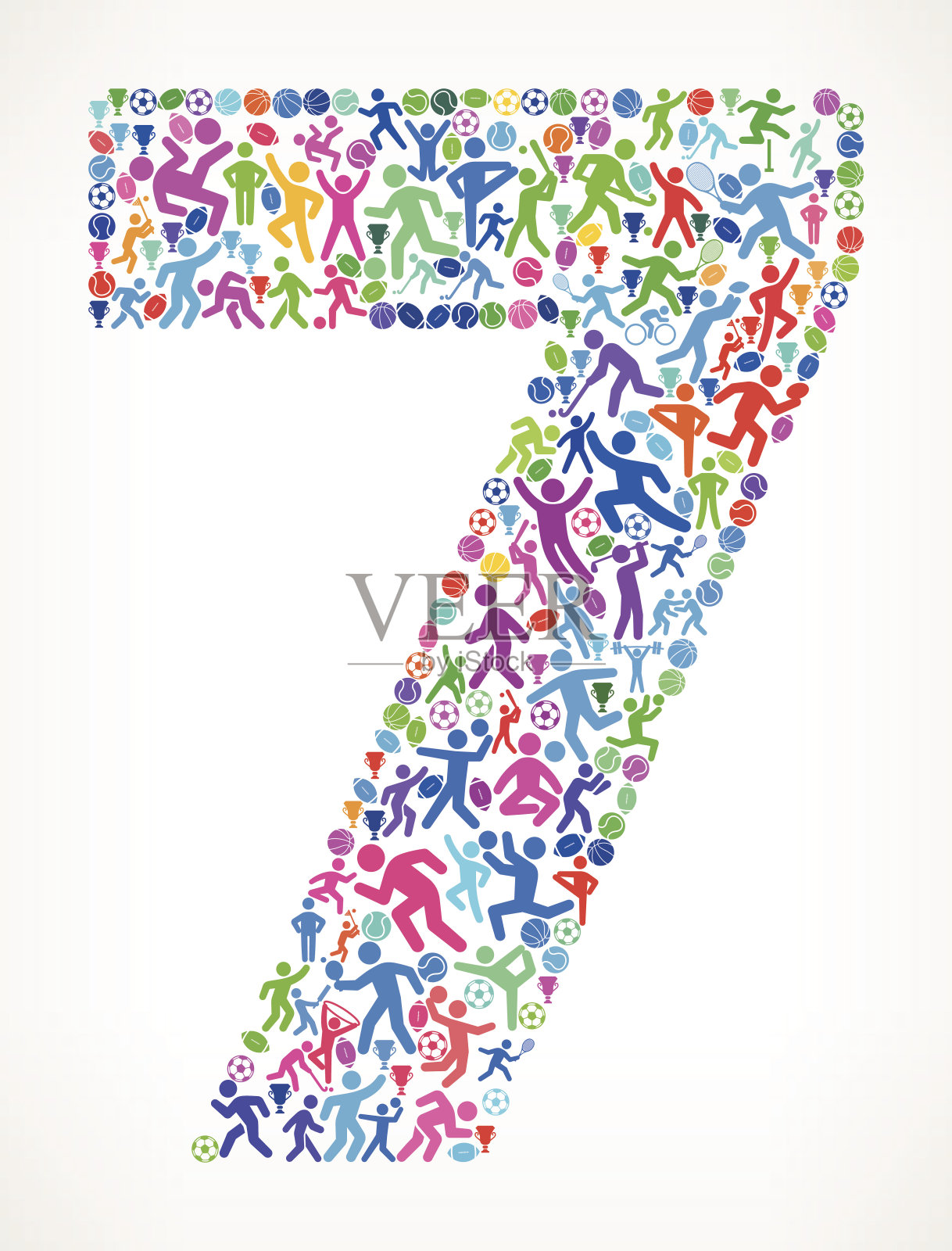 第七健身运动和运动模式矢量背景插画图片素材