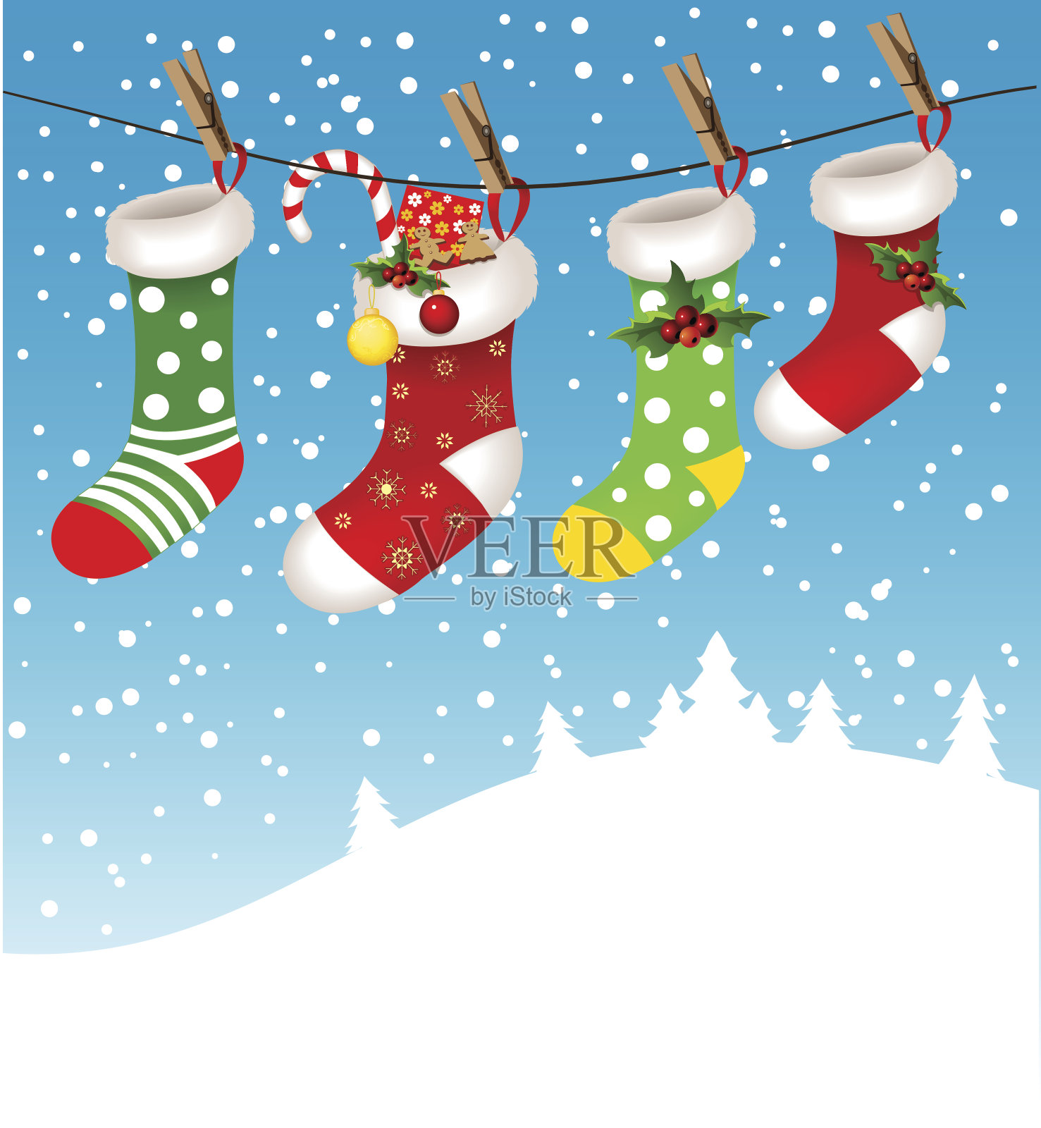 圣诞袜插画图片素材