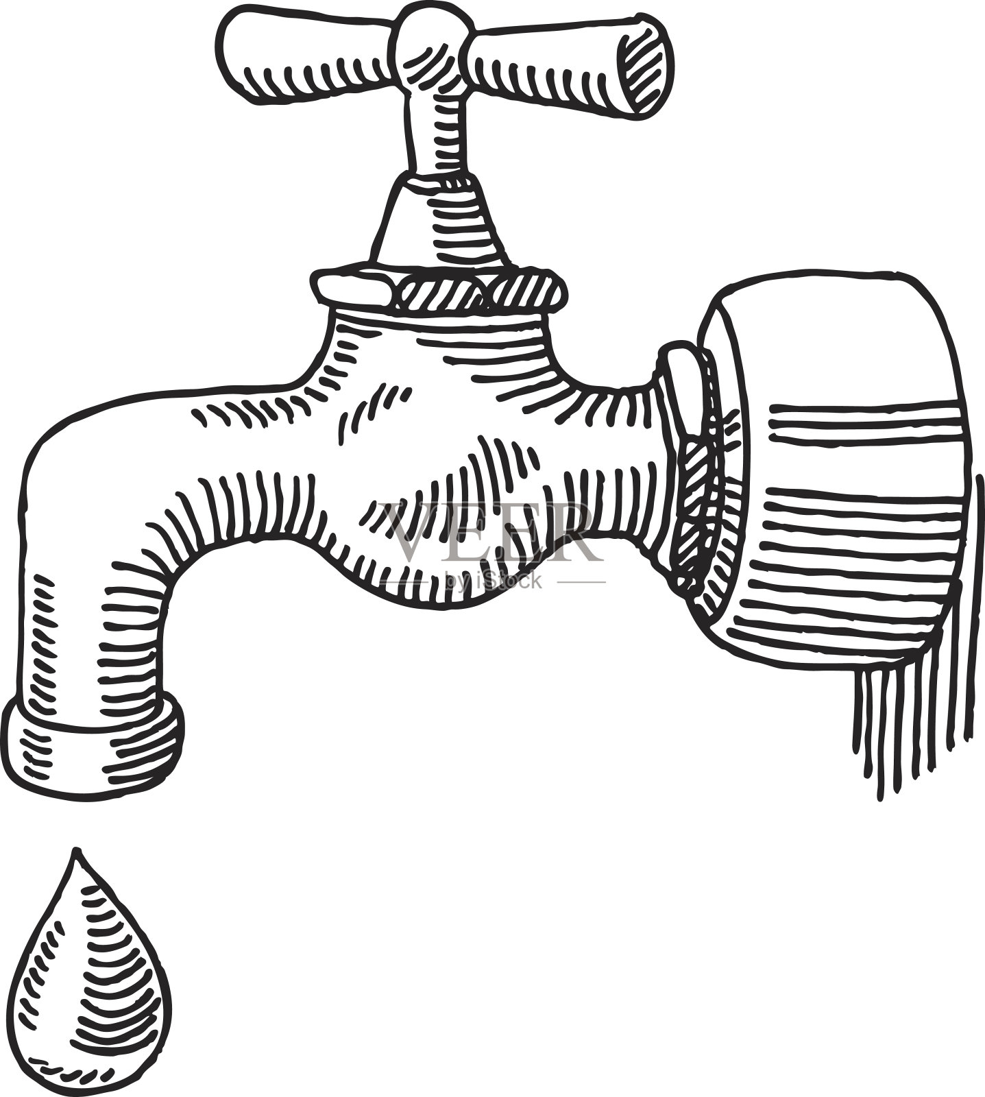 水龙头画插画图片素材