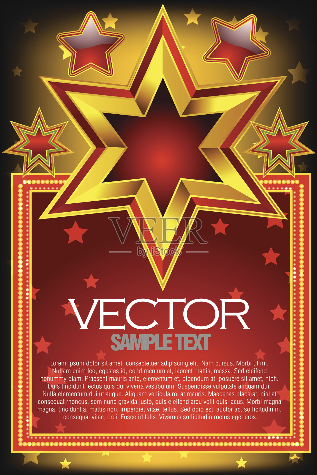 美丽的帐篷显示与星星设计模板素材