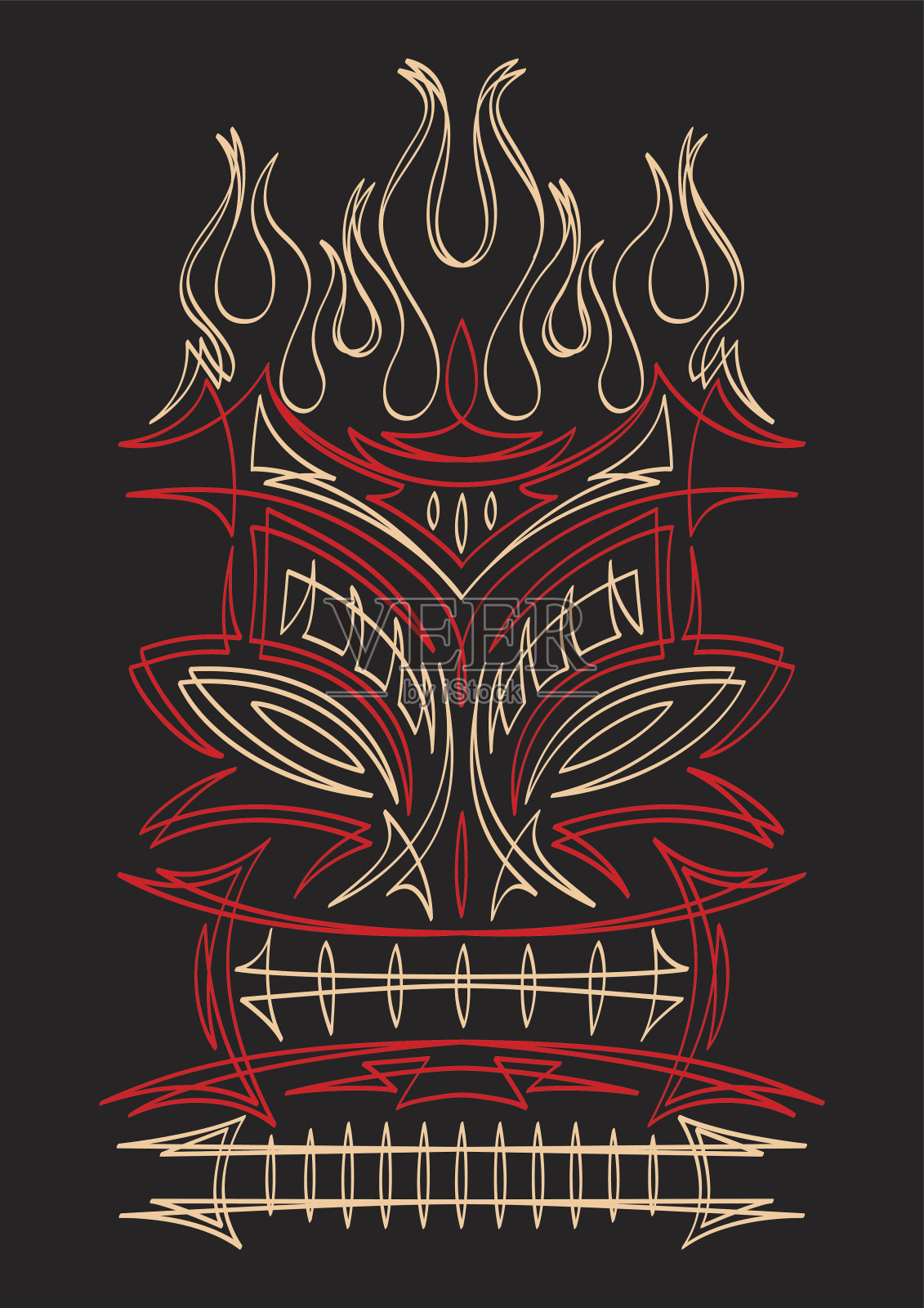 提基细条纹插画图片素材