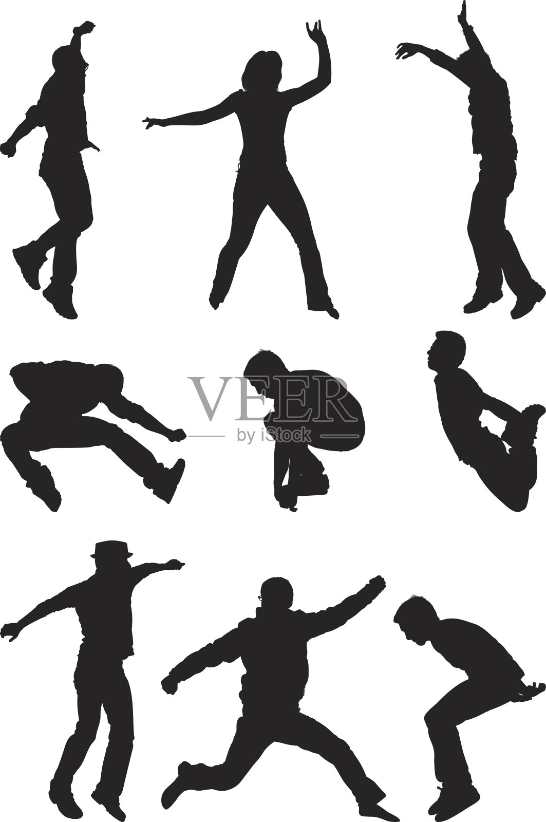 多幅男人行动的画面插画图片素材