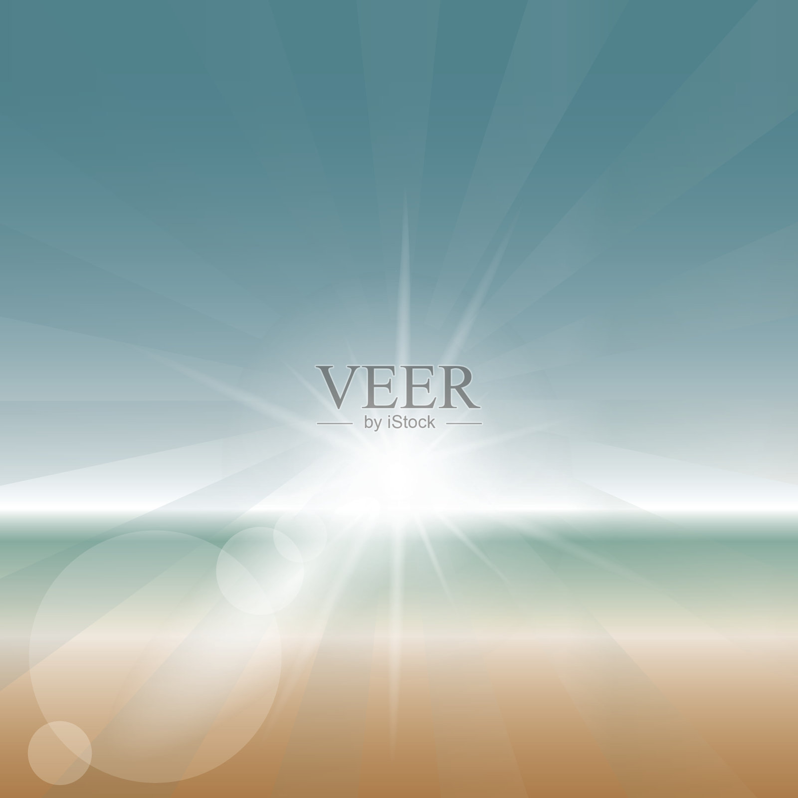 夏天的海滩插画图片素材