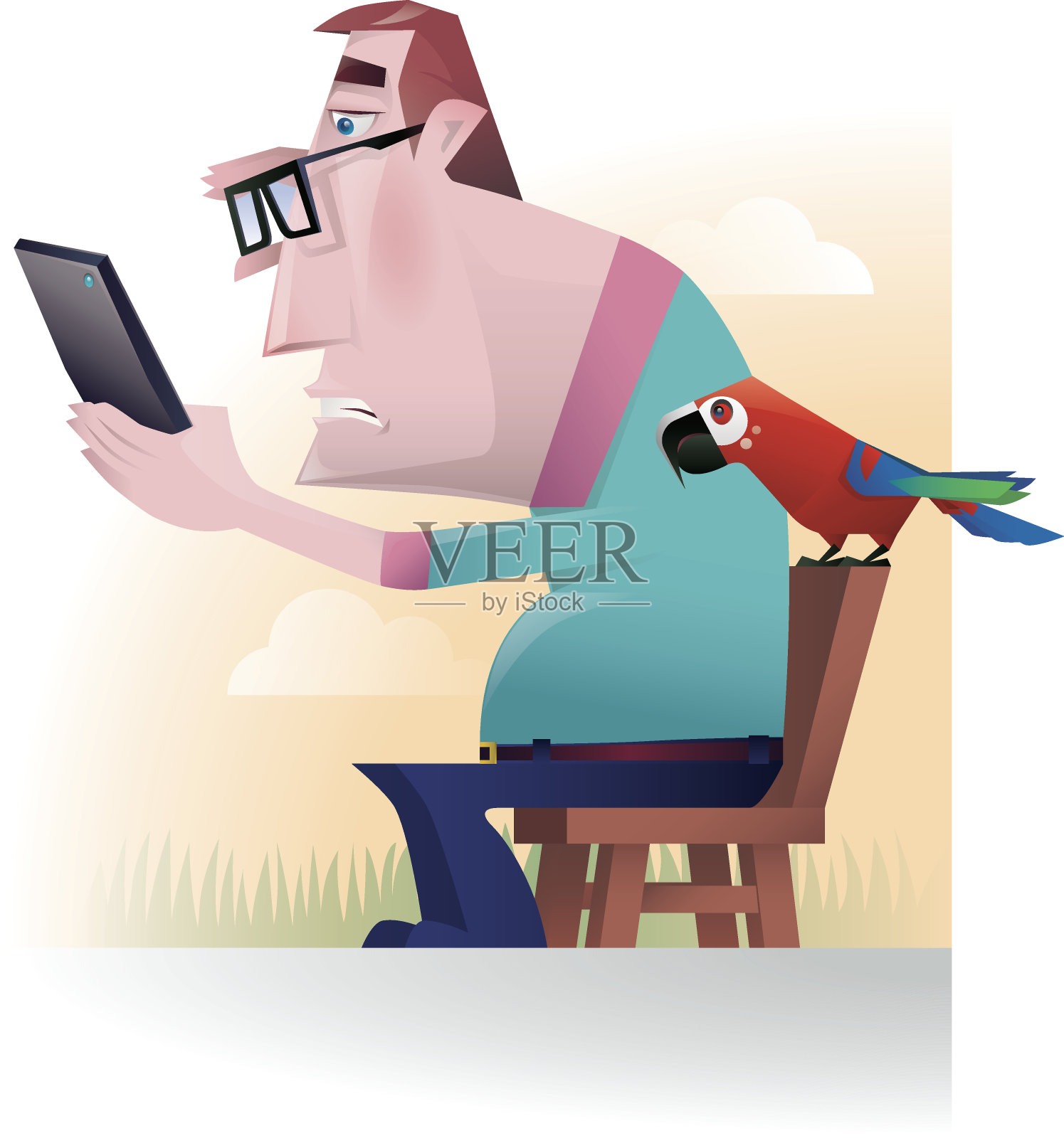 人用平板电脑插画图片素材