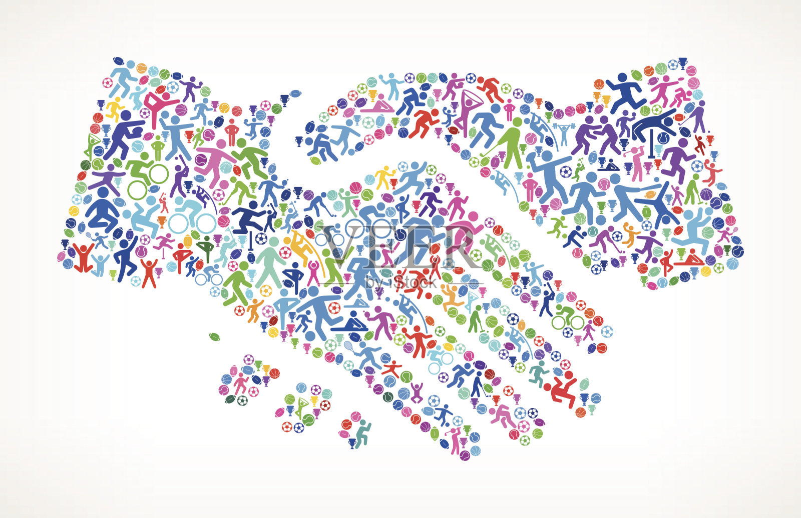 握手健身运动和运动模式矢量背景插画图片素材