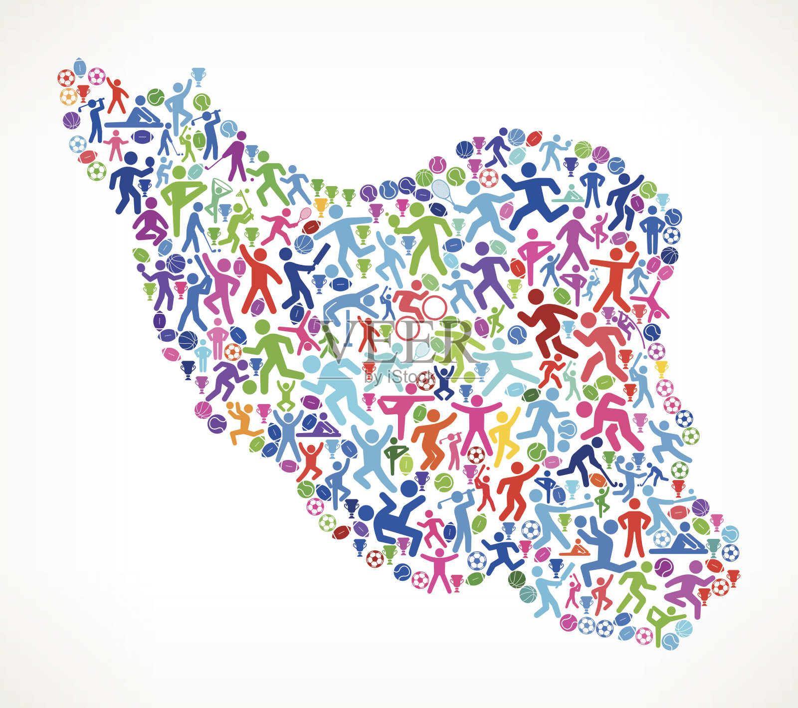 伊朗健身运动和运动模式矢量背景插画图片素材