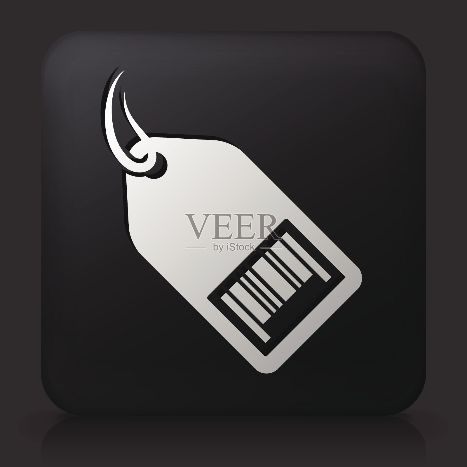 黑色方形按钮与购物标签图标设计元素图片