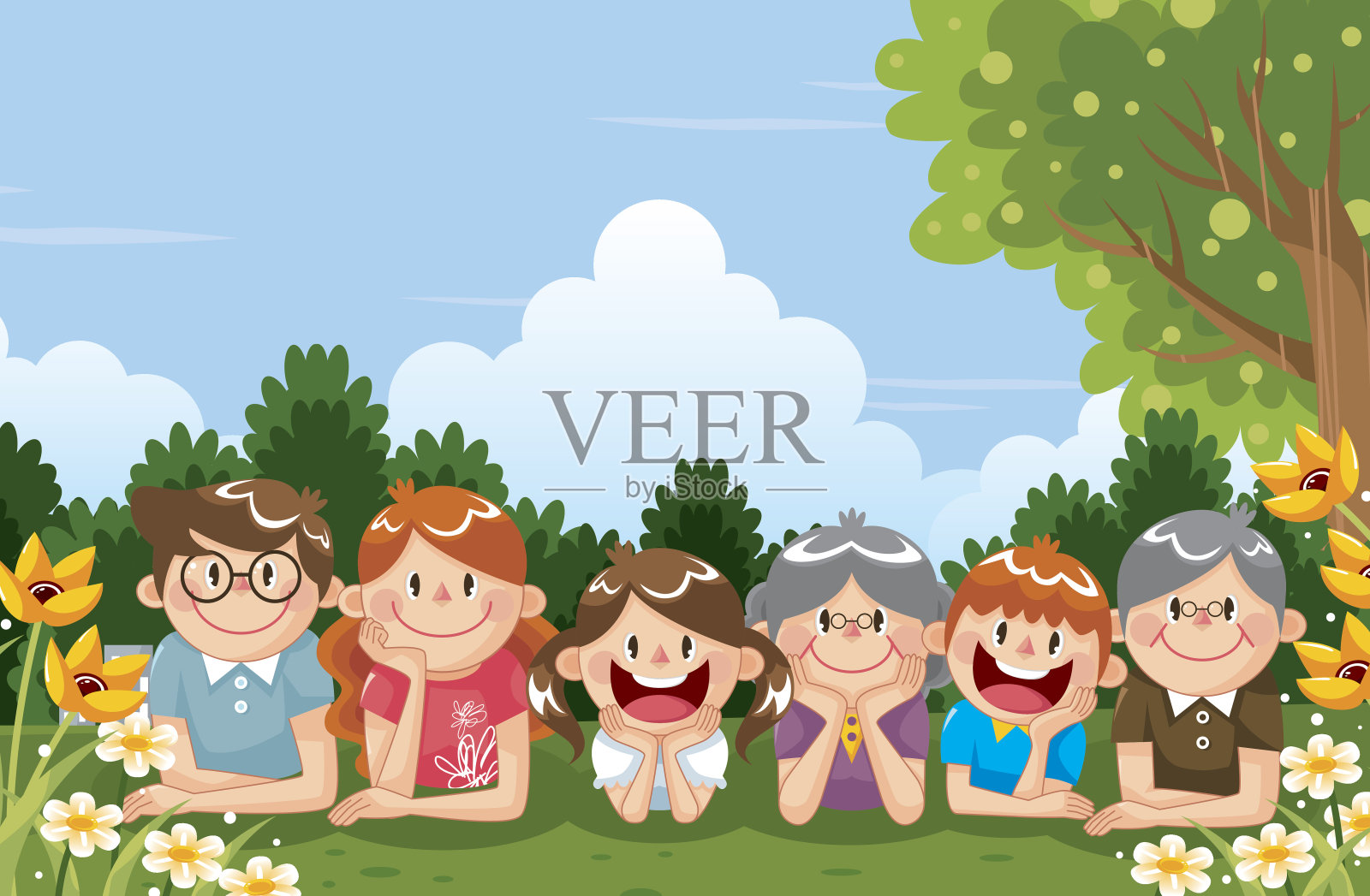 幸福的家庭插画图片素材