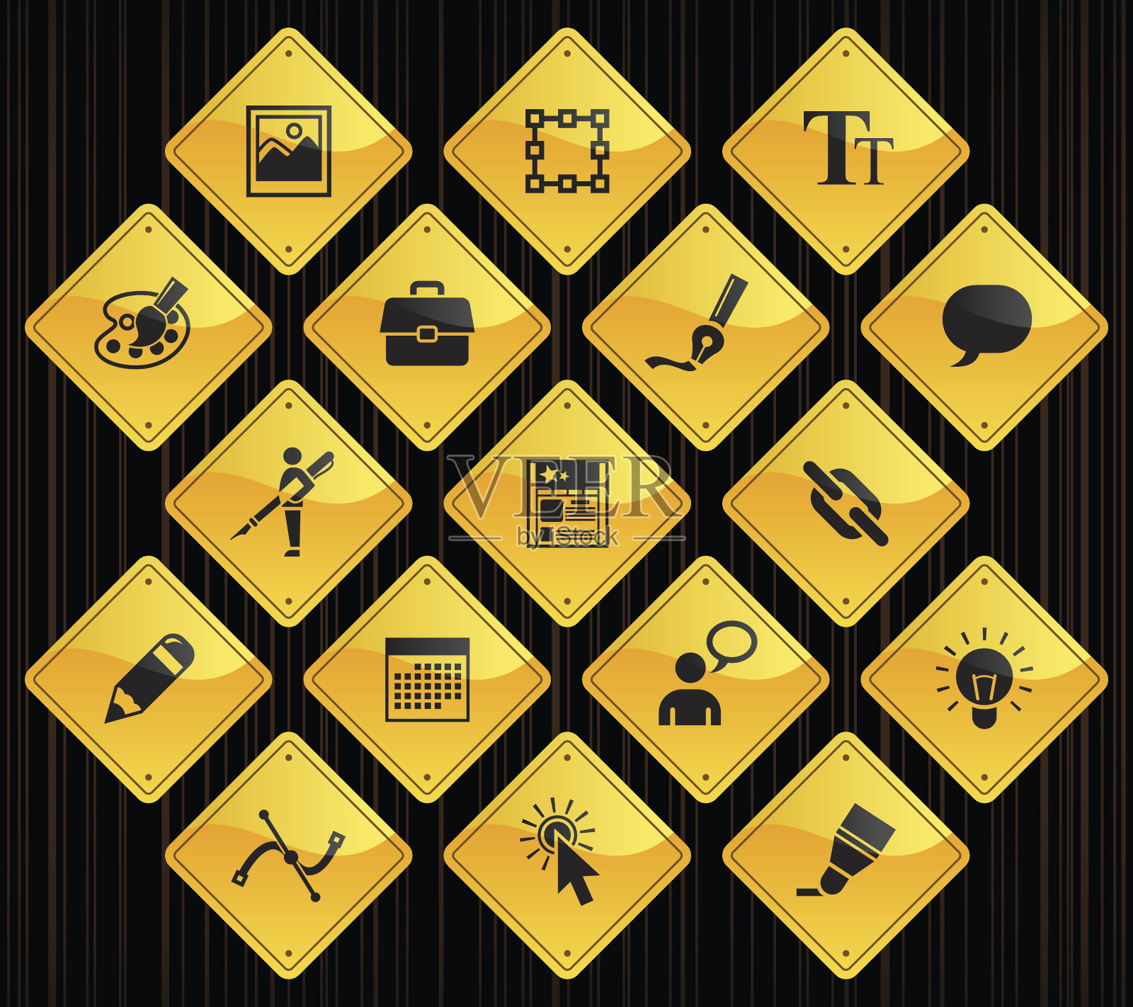 黄色路标-网页设计图标素材