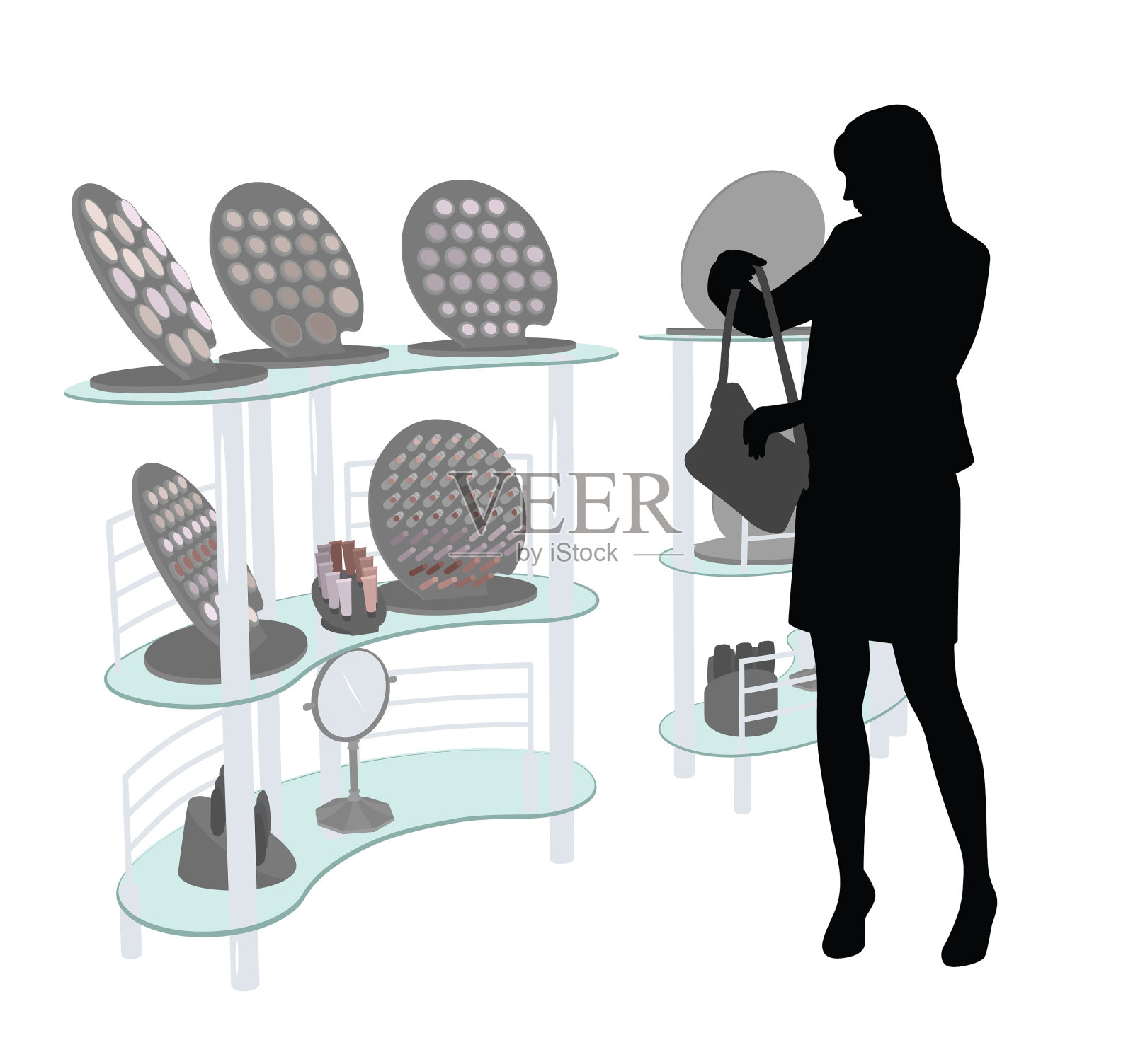 购物美容产品插画图片素材