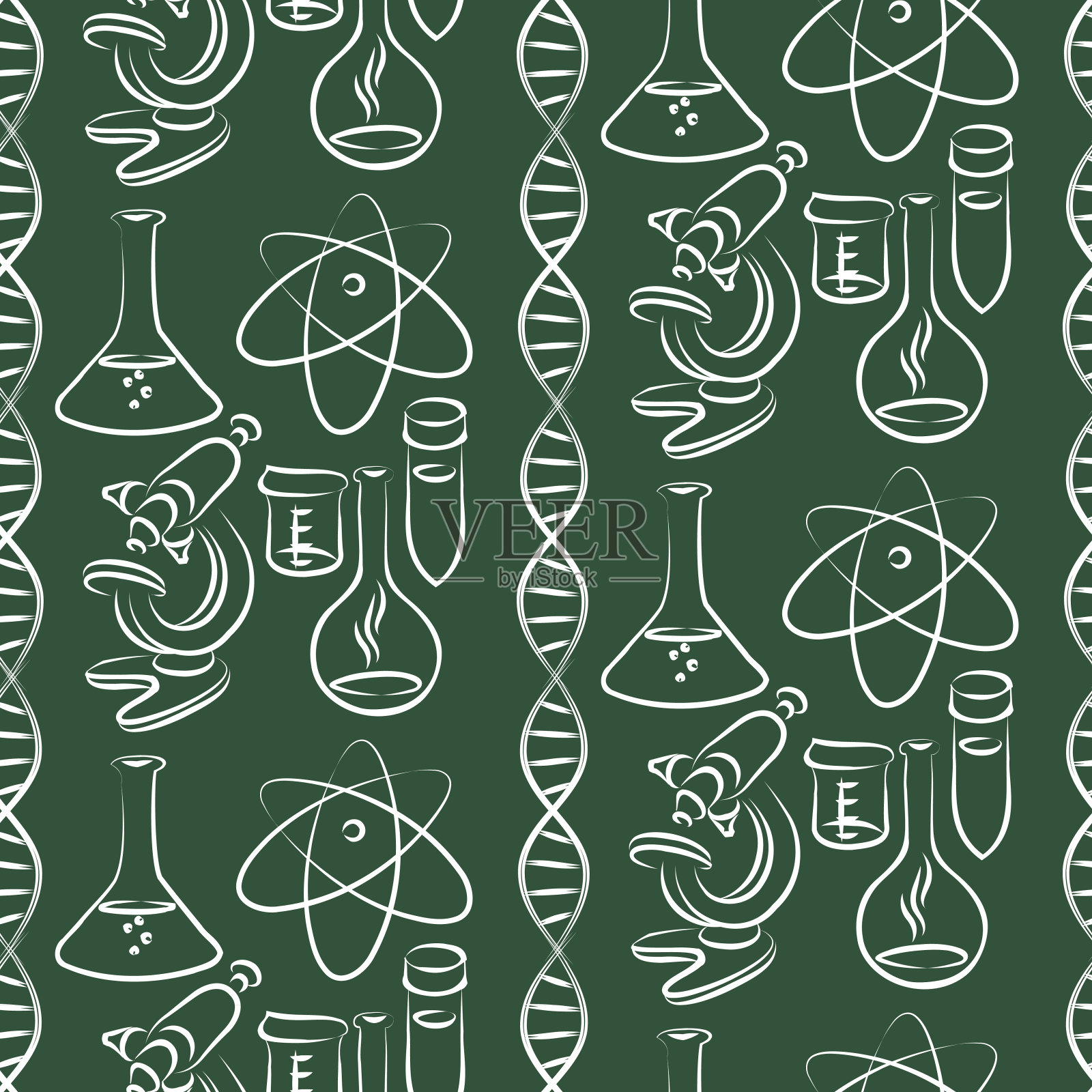 无缝的科学模式插画图片素材