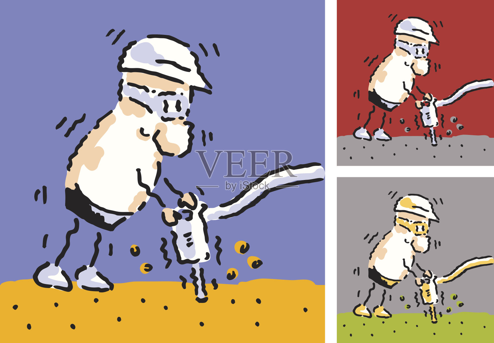 地面工作人员插画图片素材