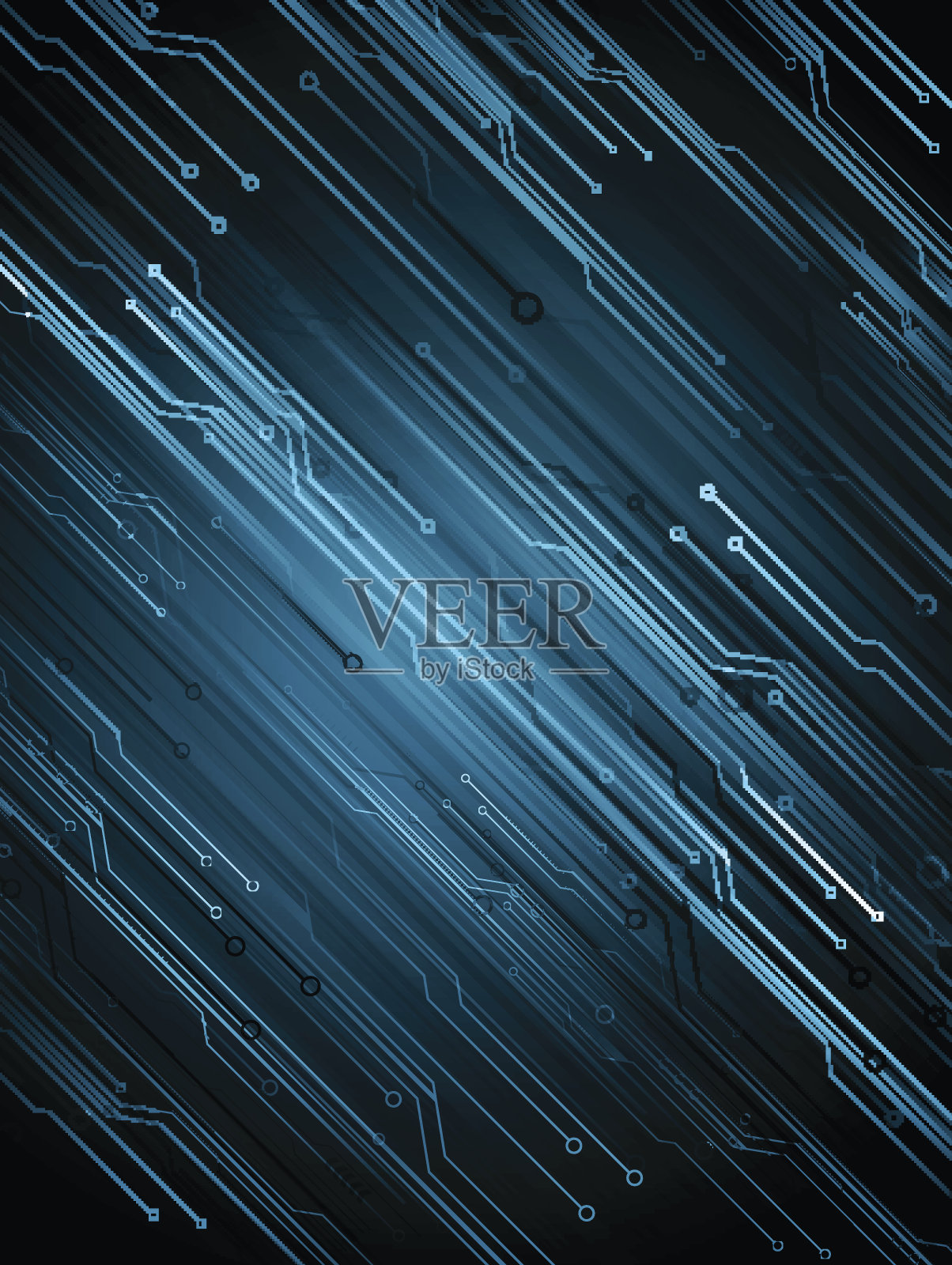 蓝色的技术背景插画图片素材