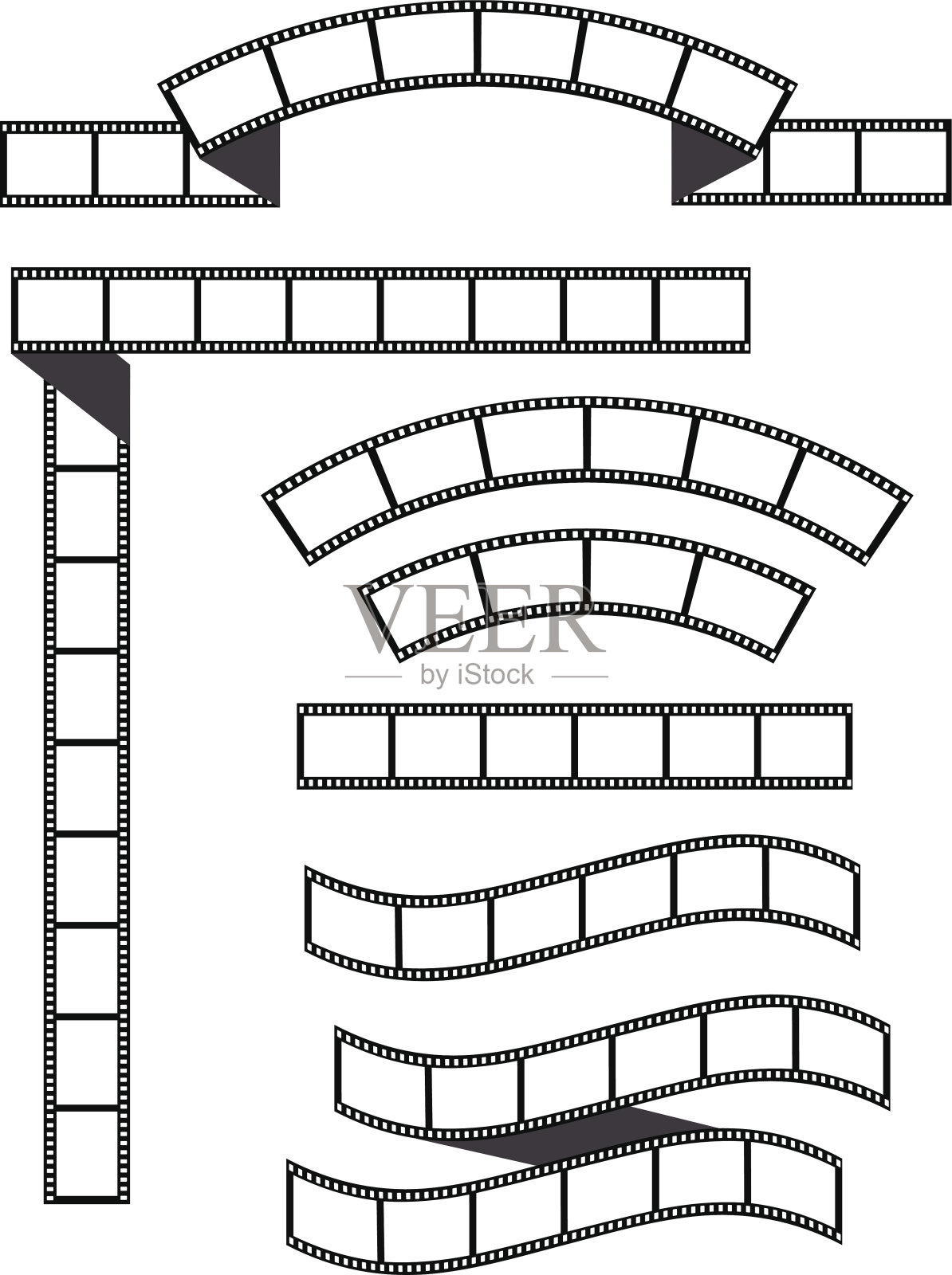 胶片条的收藏在白色。插画图片素材