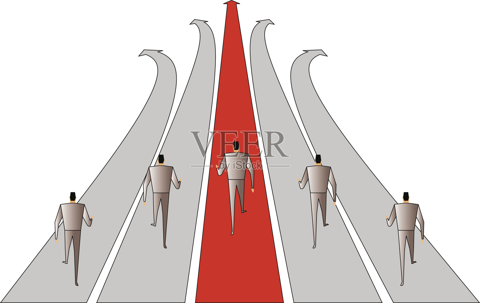 向前走是正确的插画图片素材