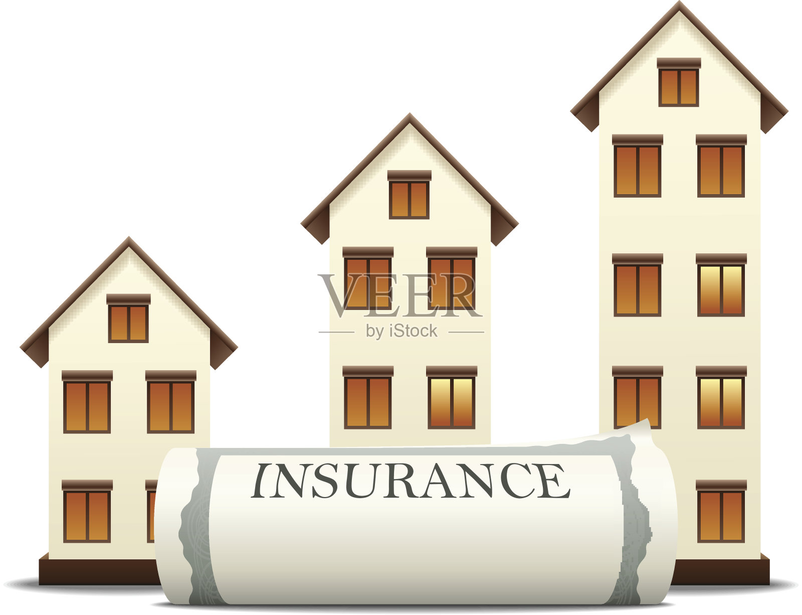 房屋保险的概念插画图片素材