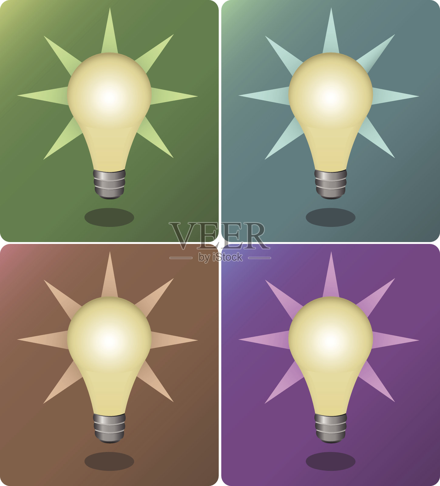 想法灯泡(向量)插画图片素材