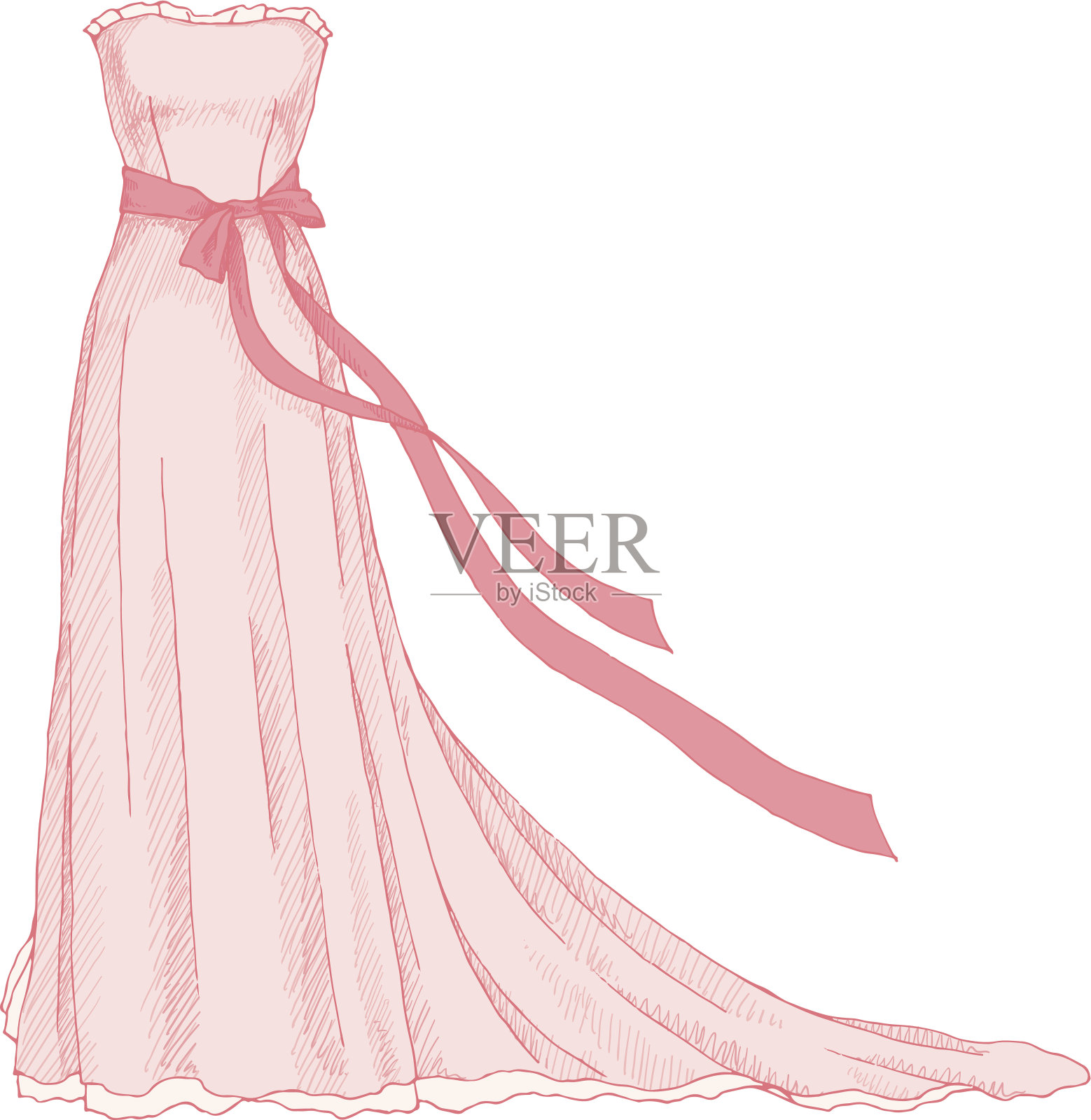 粉红色的裙子设计元素图片