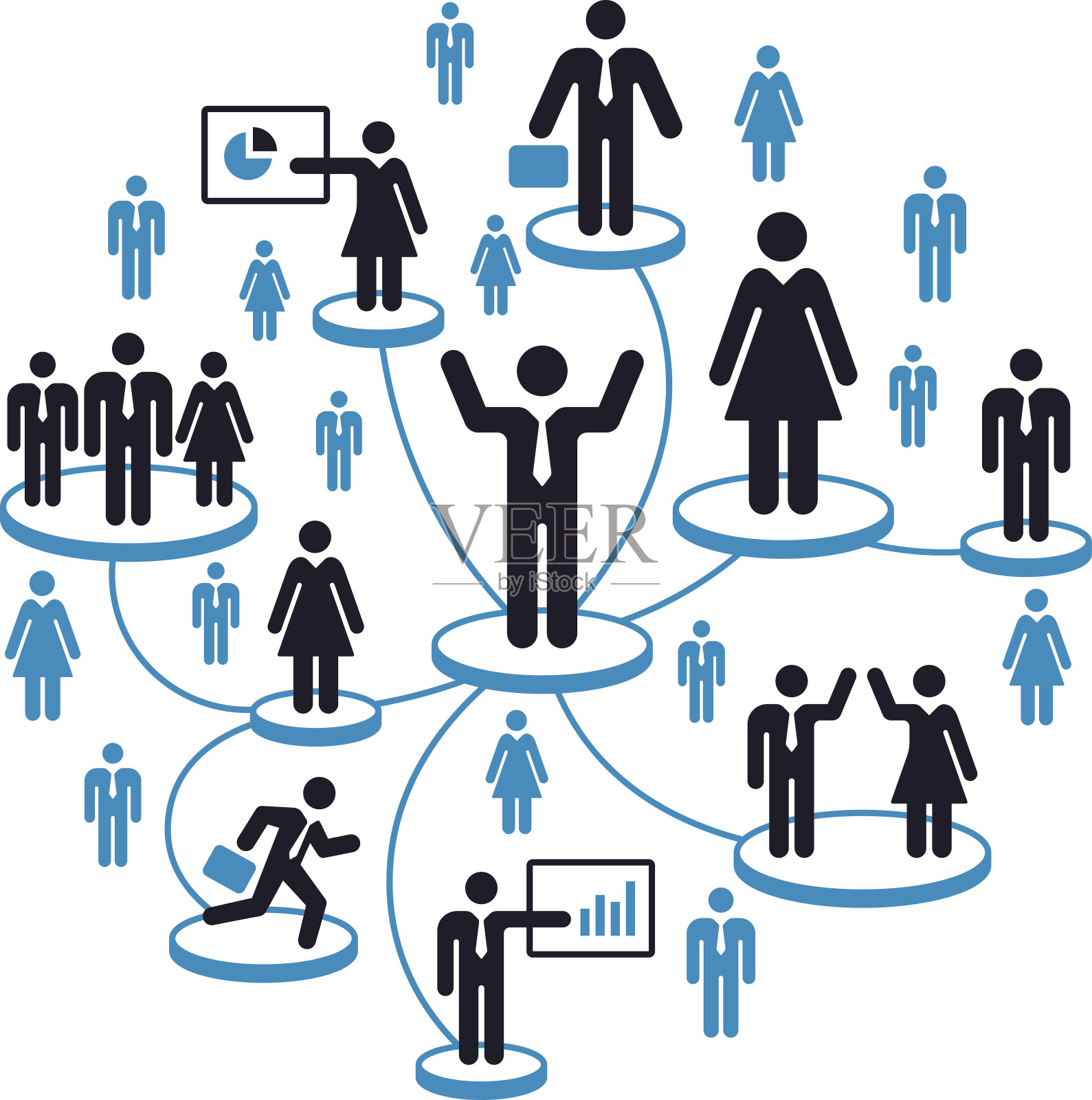 业务人员网络插画图片素材